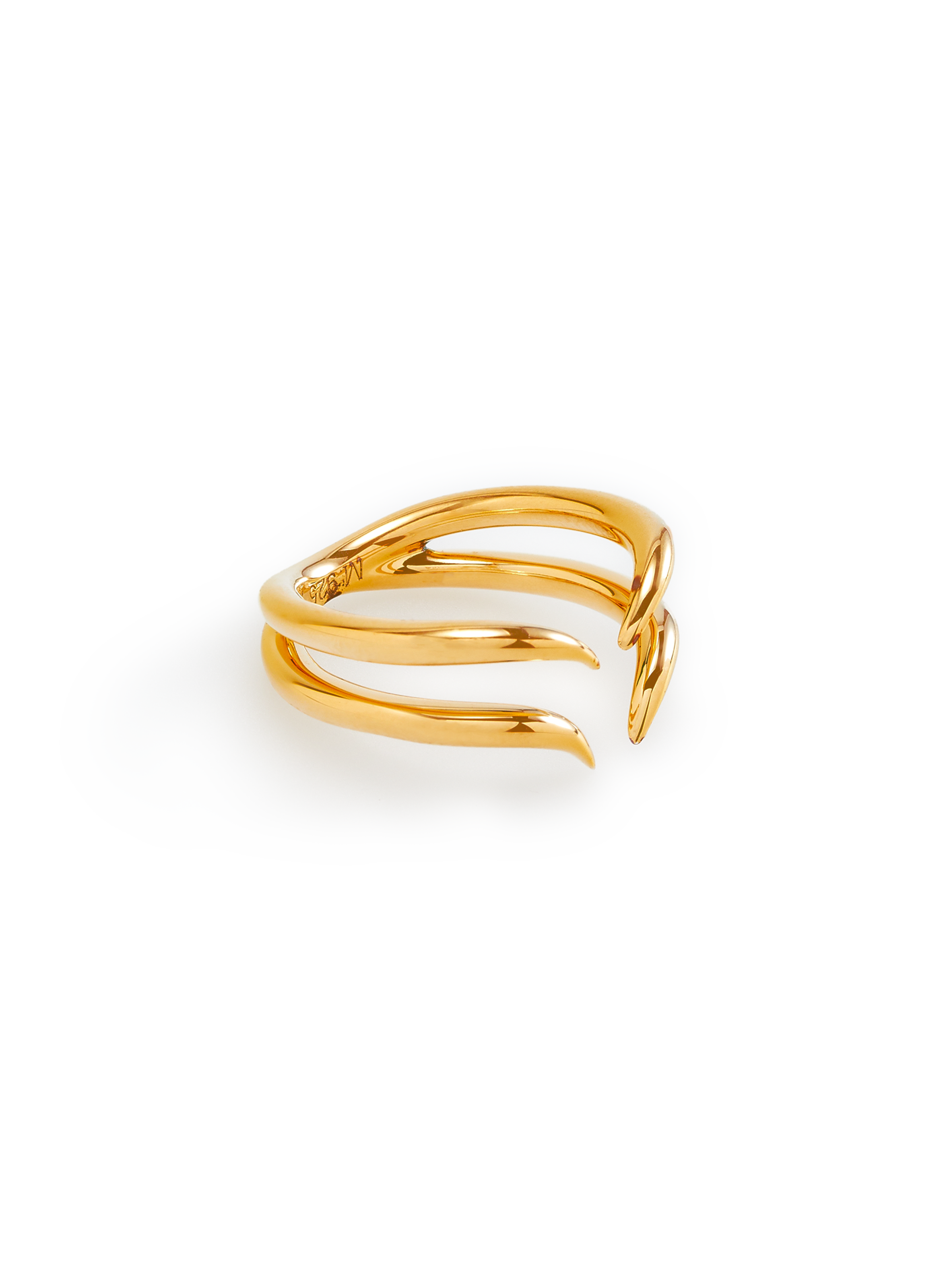 Bague double ouverte en plaqué or