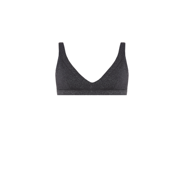 Shop Saison 1865 Sparkly Bikini Top In Black