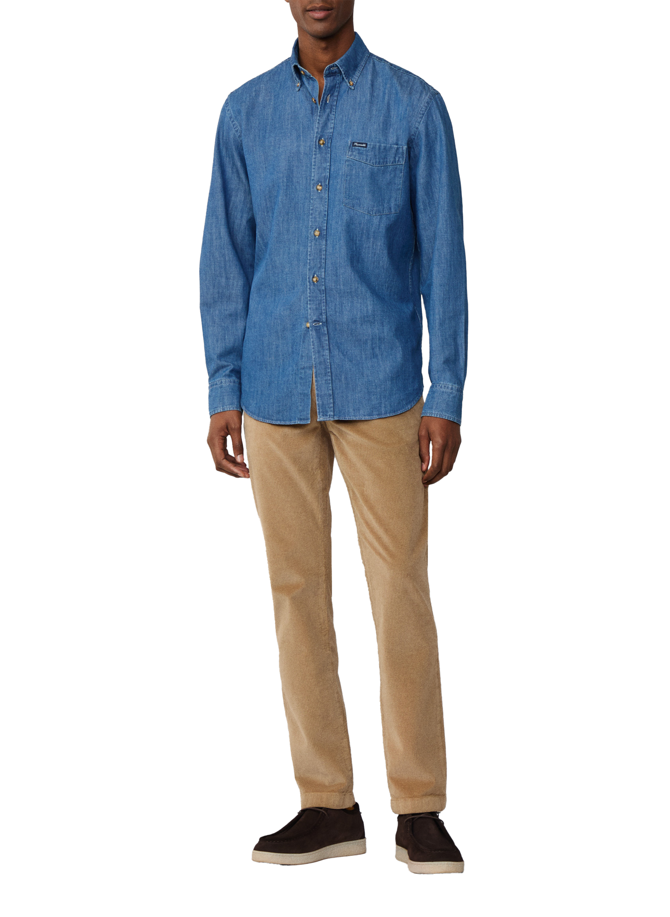 American collar cotton shirt FACONNABLE Blue
