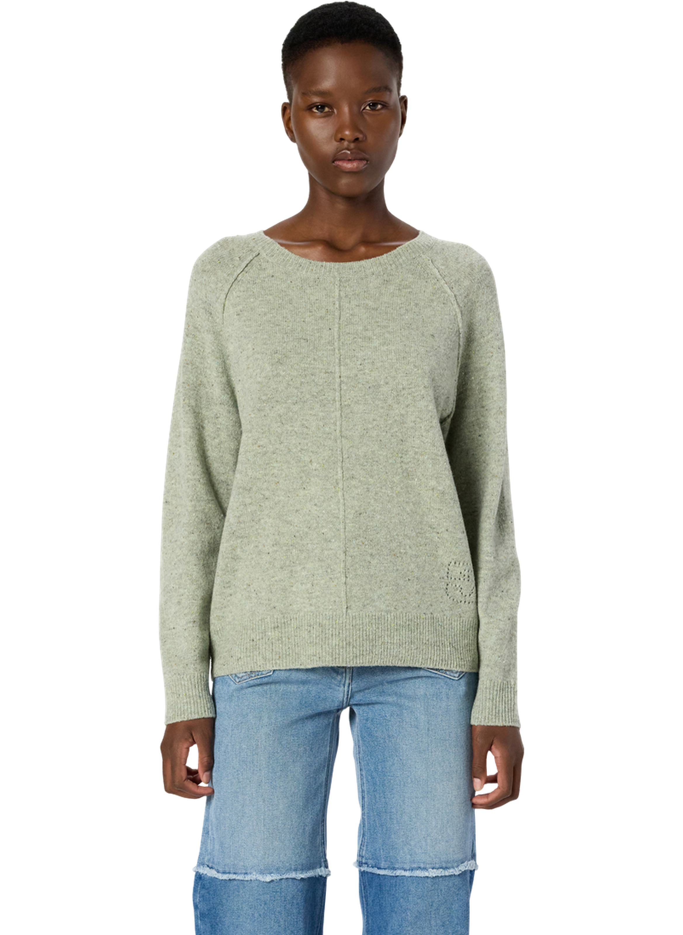 GERARD DAREL Pull droit en laine chinée - elisa Vert