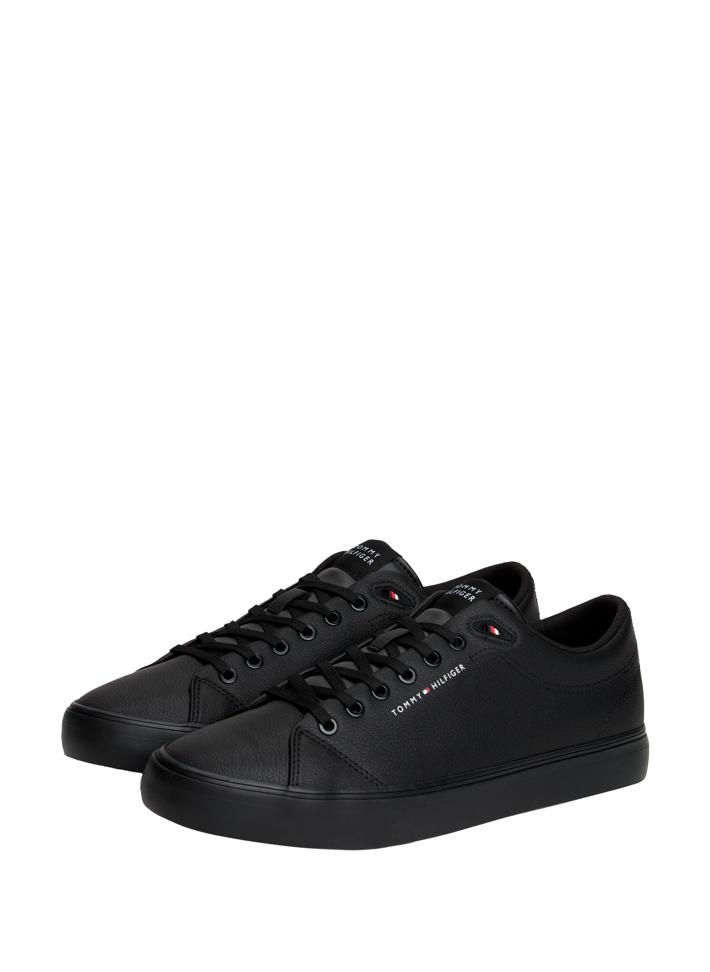 Mixed leather sneakers TOMMY HILFIGER Black