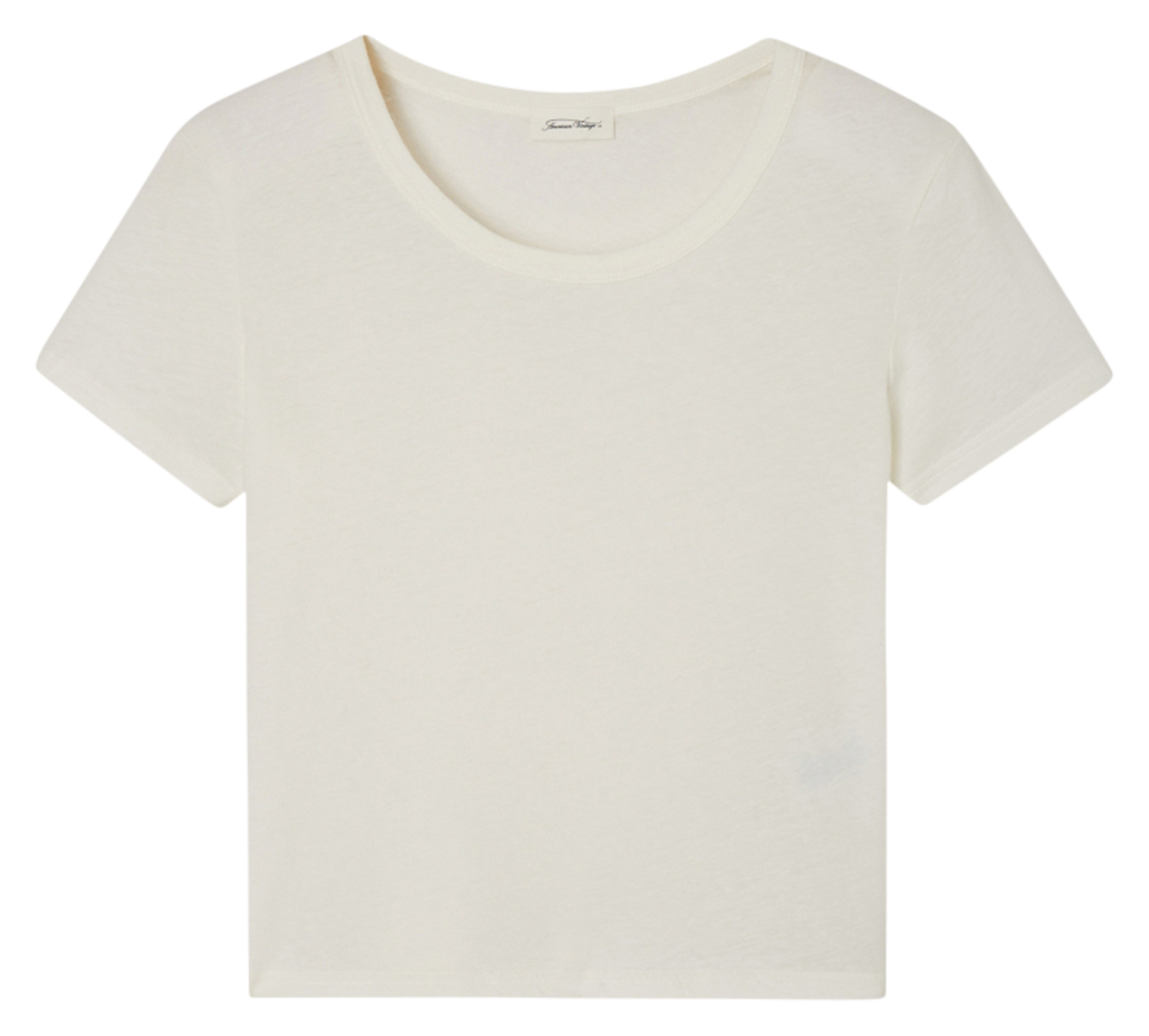 Tee-shirt court col rond en coton gamipy AMERICAN VINTAGE Blanc