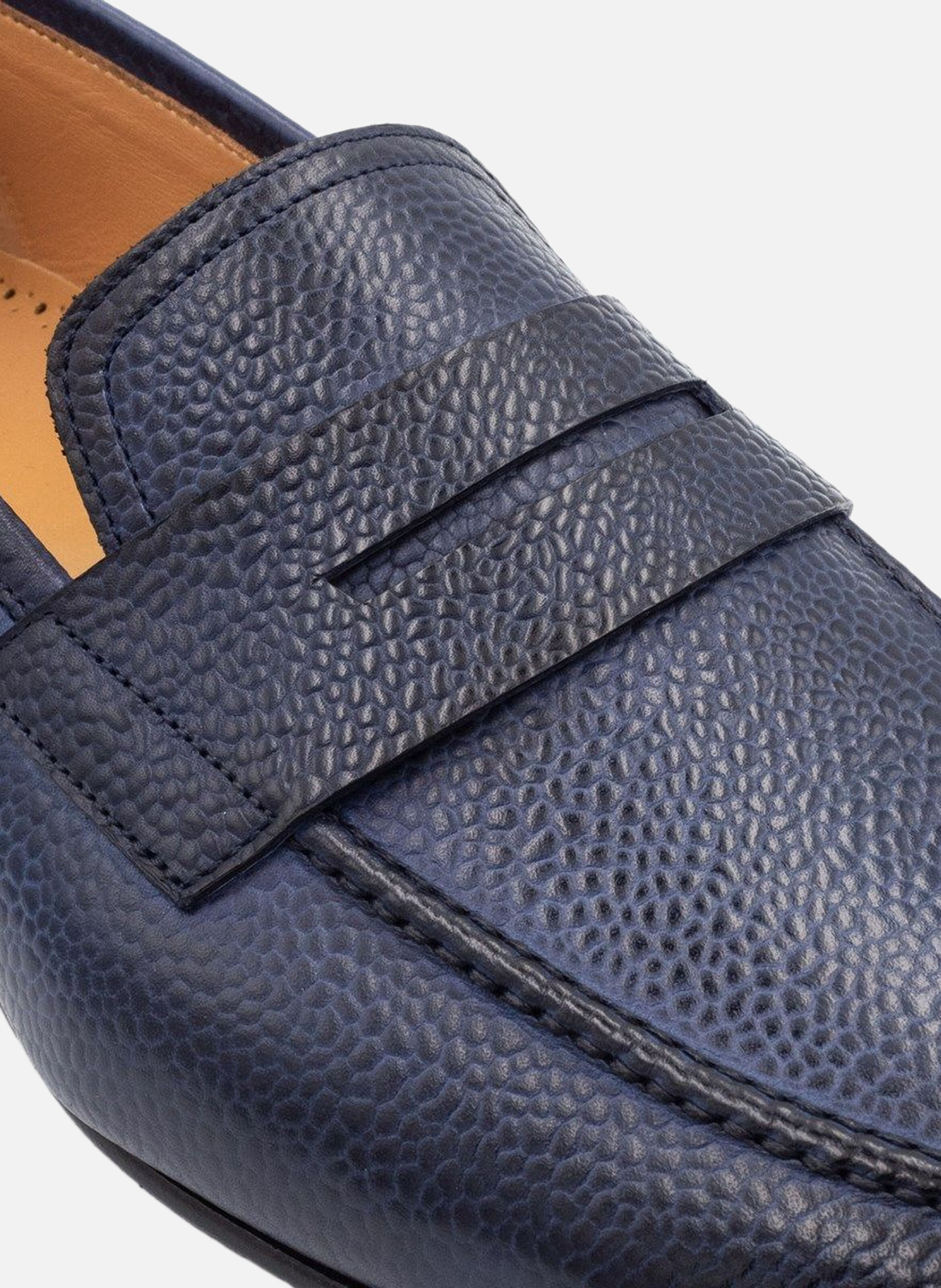 Mocassin cuir marco FINSBURY Bleu