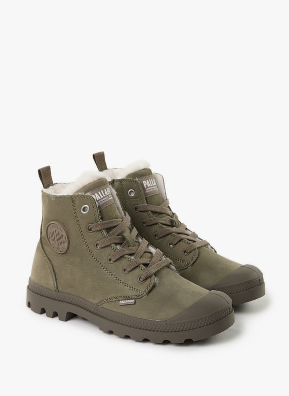 Boots fourrées en cuir | Kaki by PALLADIUM Boots fourrées en cuir Kaki
