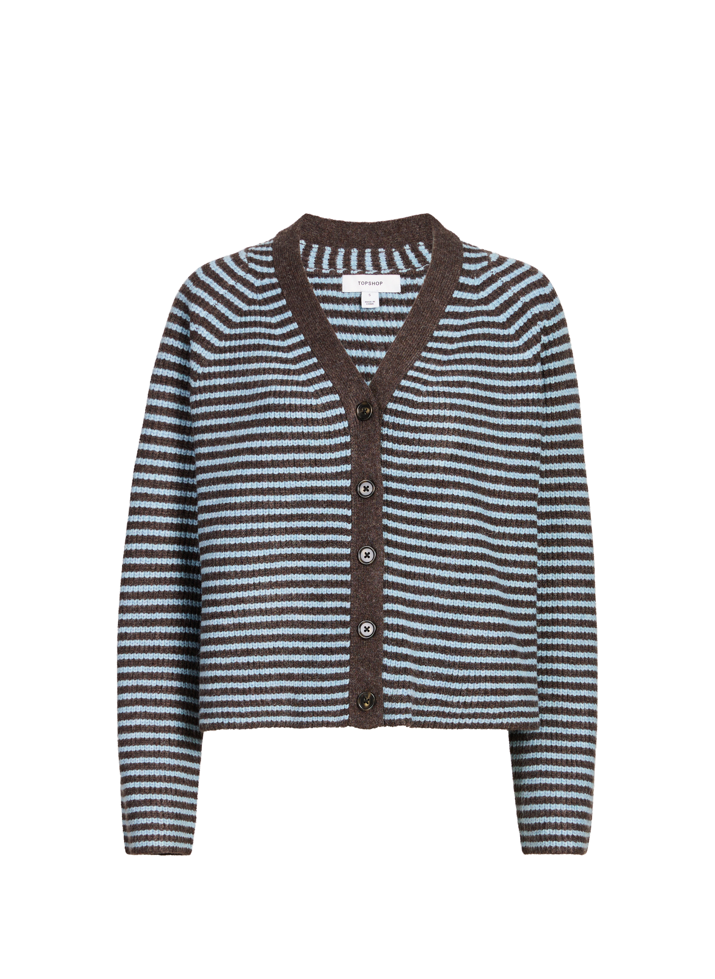 Cardigan rayé TOPSHOP Bleu