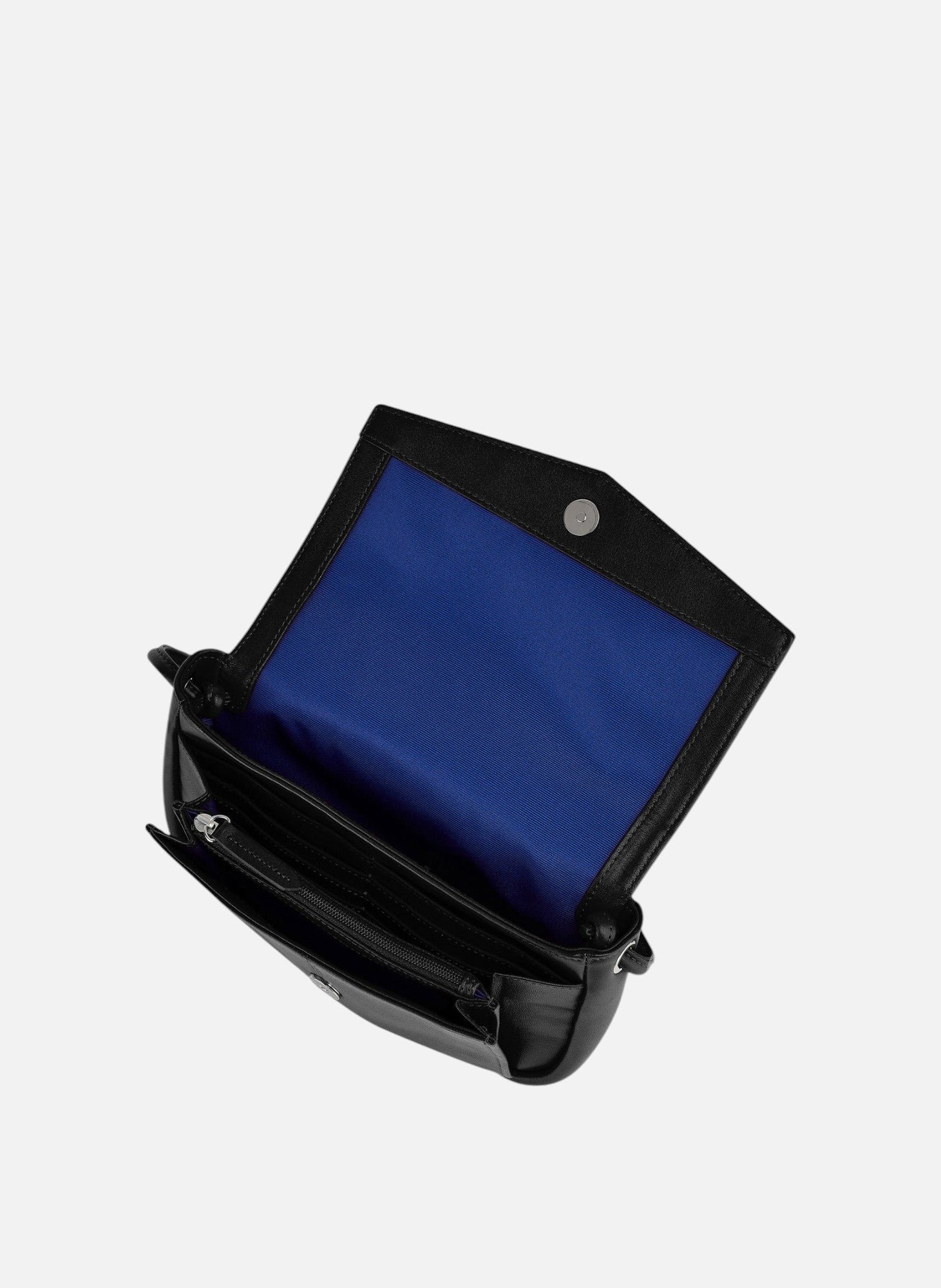 Sac pochette avec bandoulière amovible charlotte en cuir lisse LE TANNEUR Noir