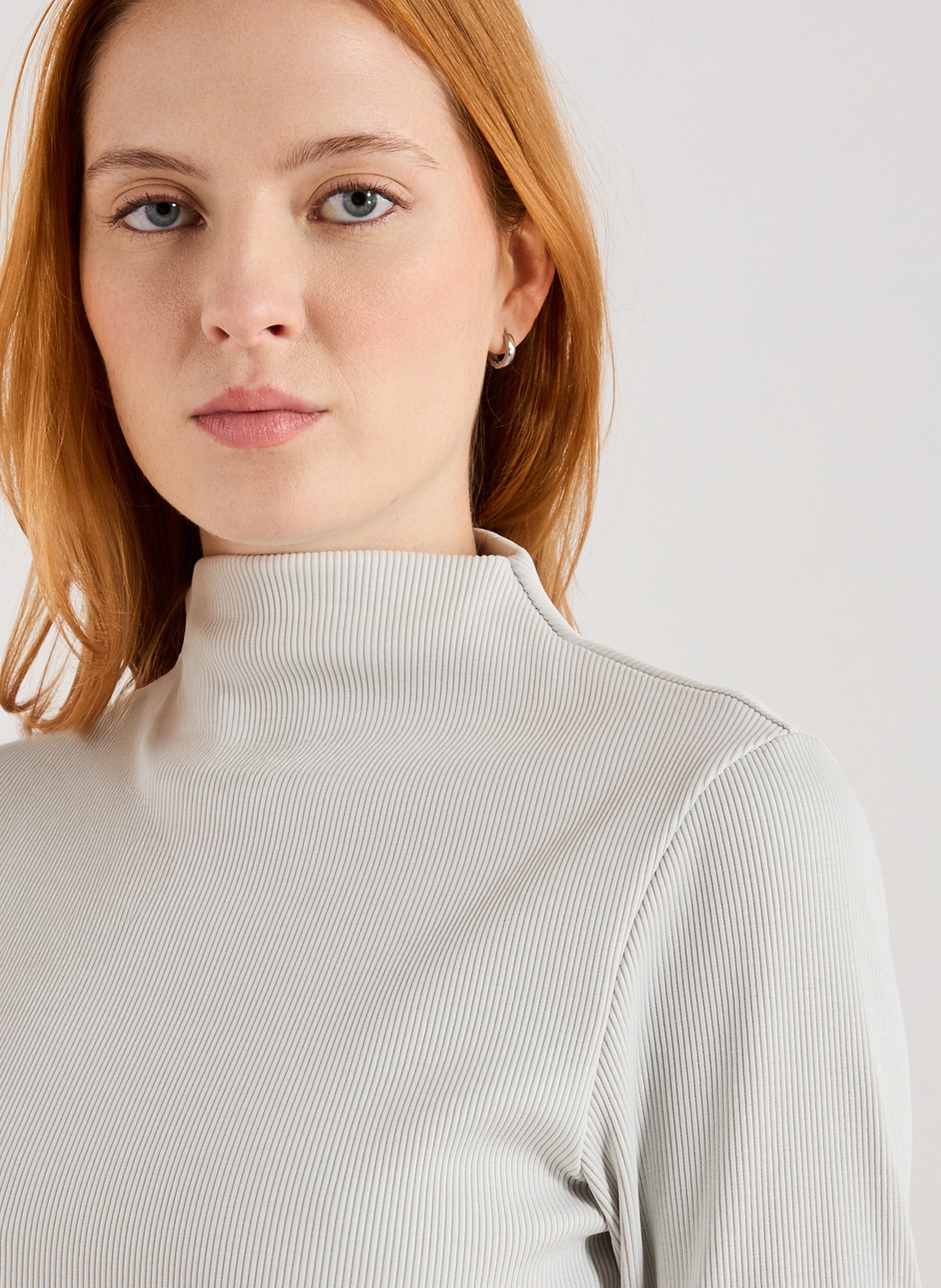 Top col montant à manches bouffantes en coton MARQUES ALMEIDA Argent