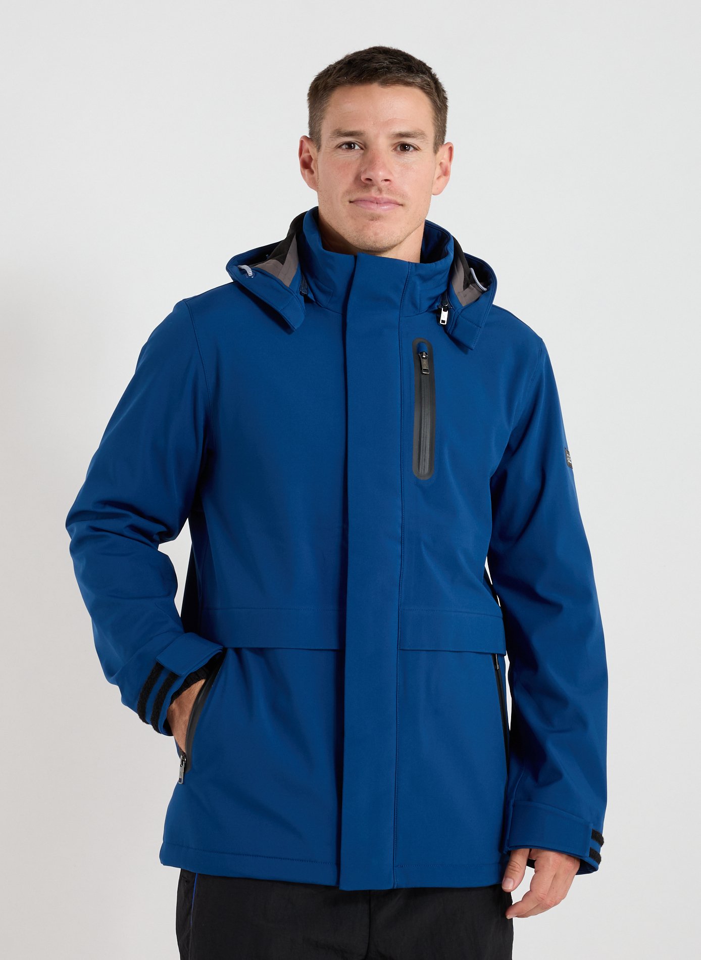AIGLE Parka lined with fleece with removable hood Blue