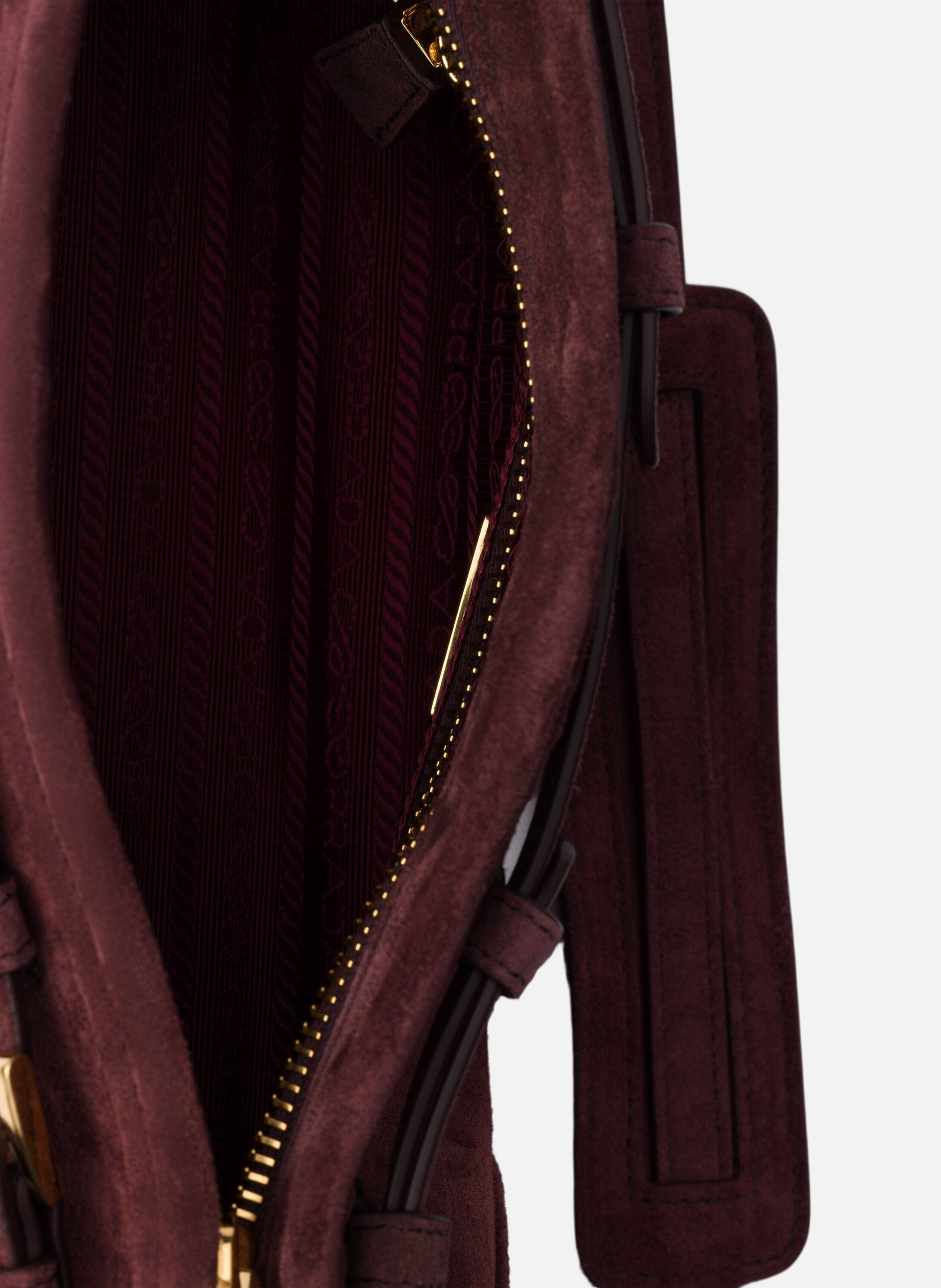 Petit sac porté épaule prada bonnie en daim PRADA Rouge