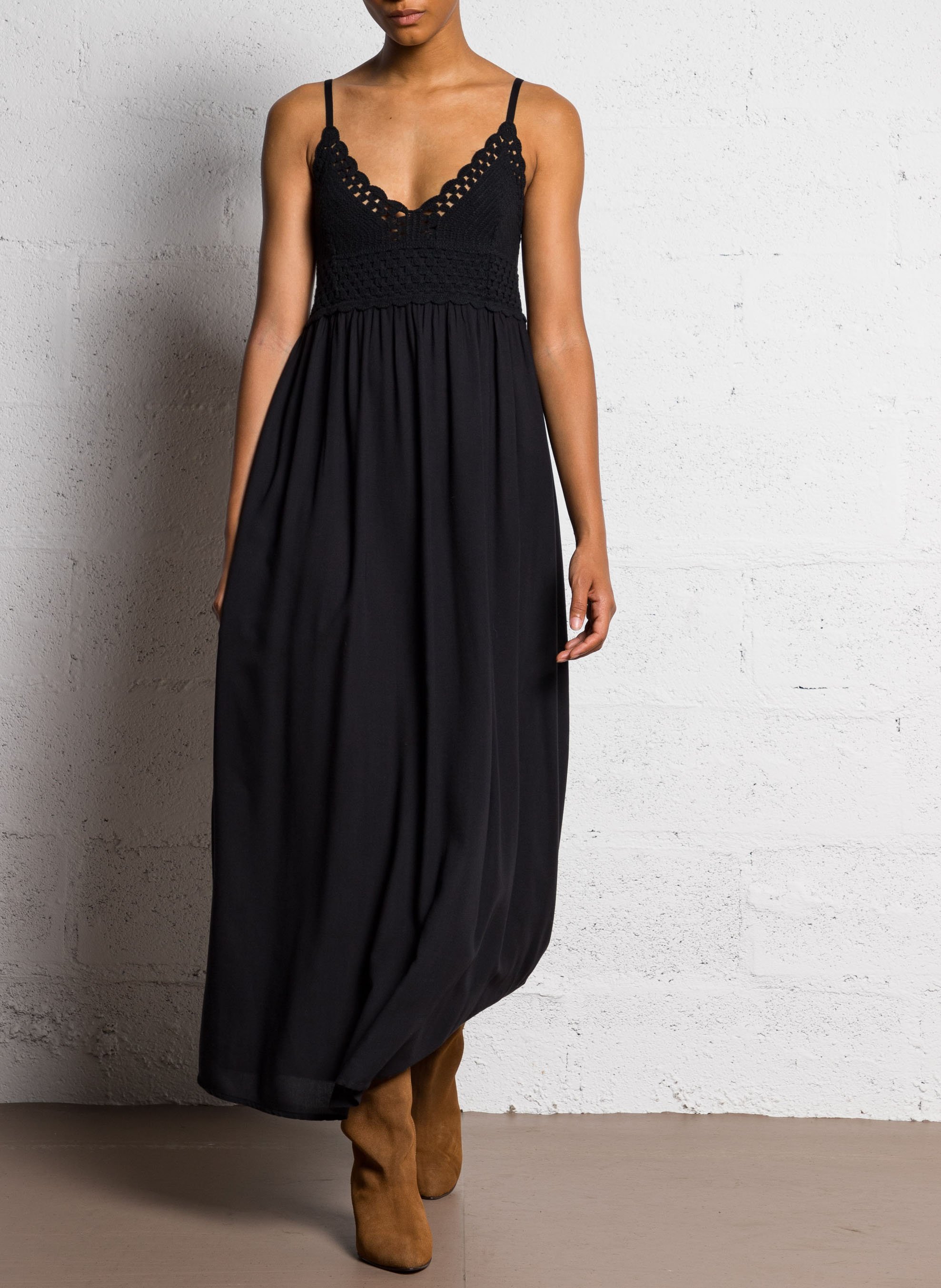 Robe évasée avec macramé maeline MAISON 123 Noir