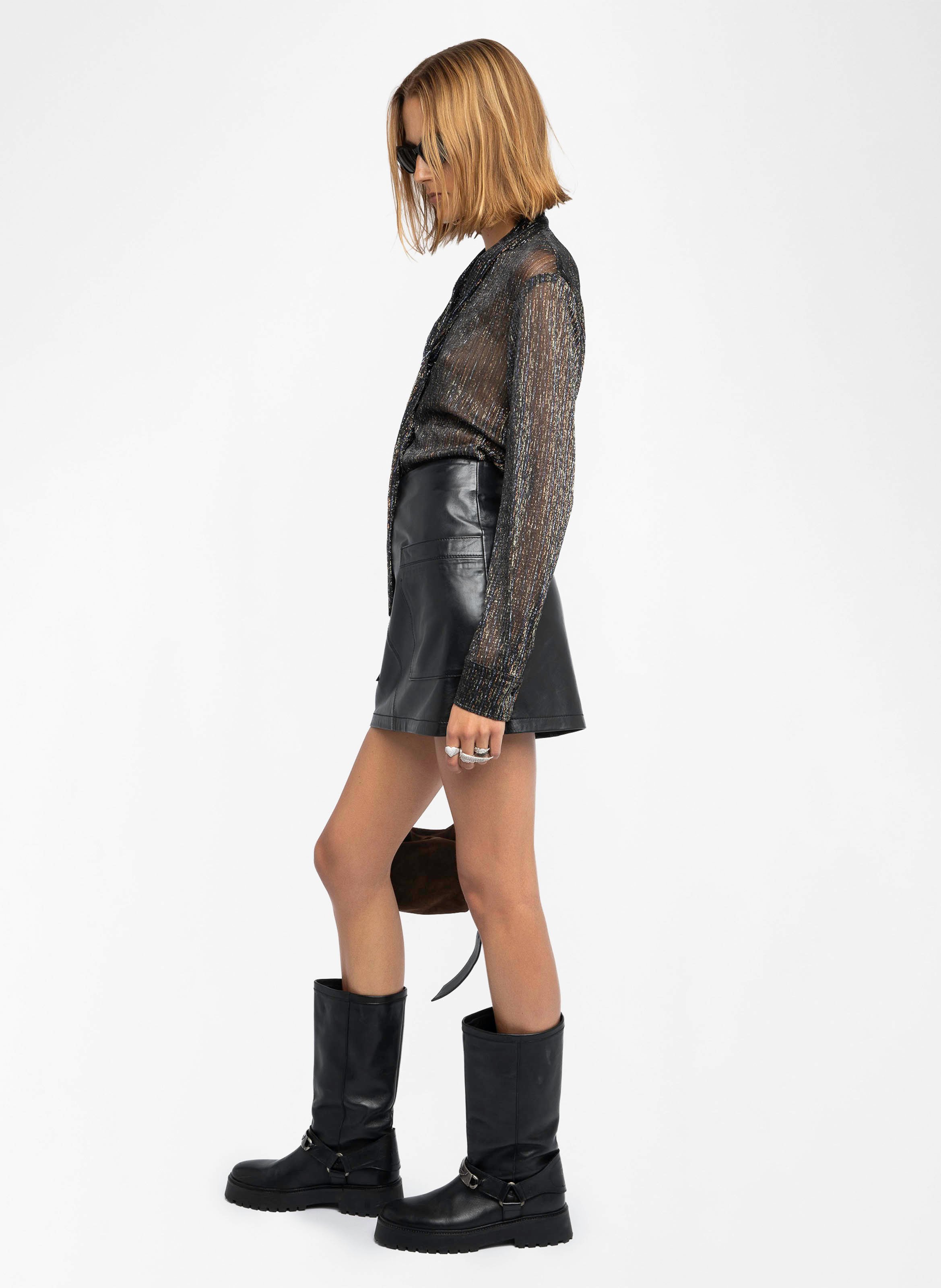 Chemise ajustée col lavallière transparente tulba ZADIG&VOLTAIRE Noir