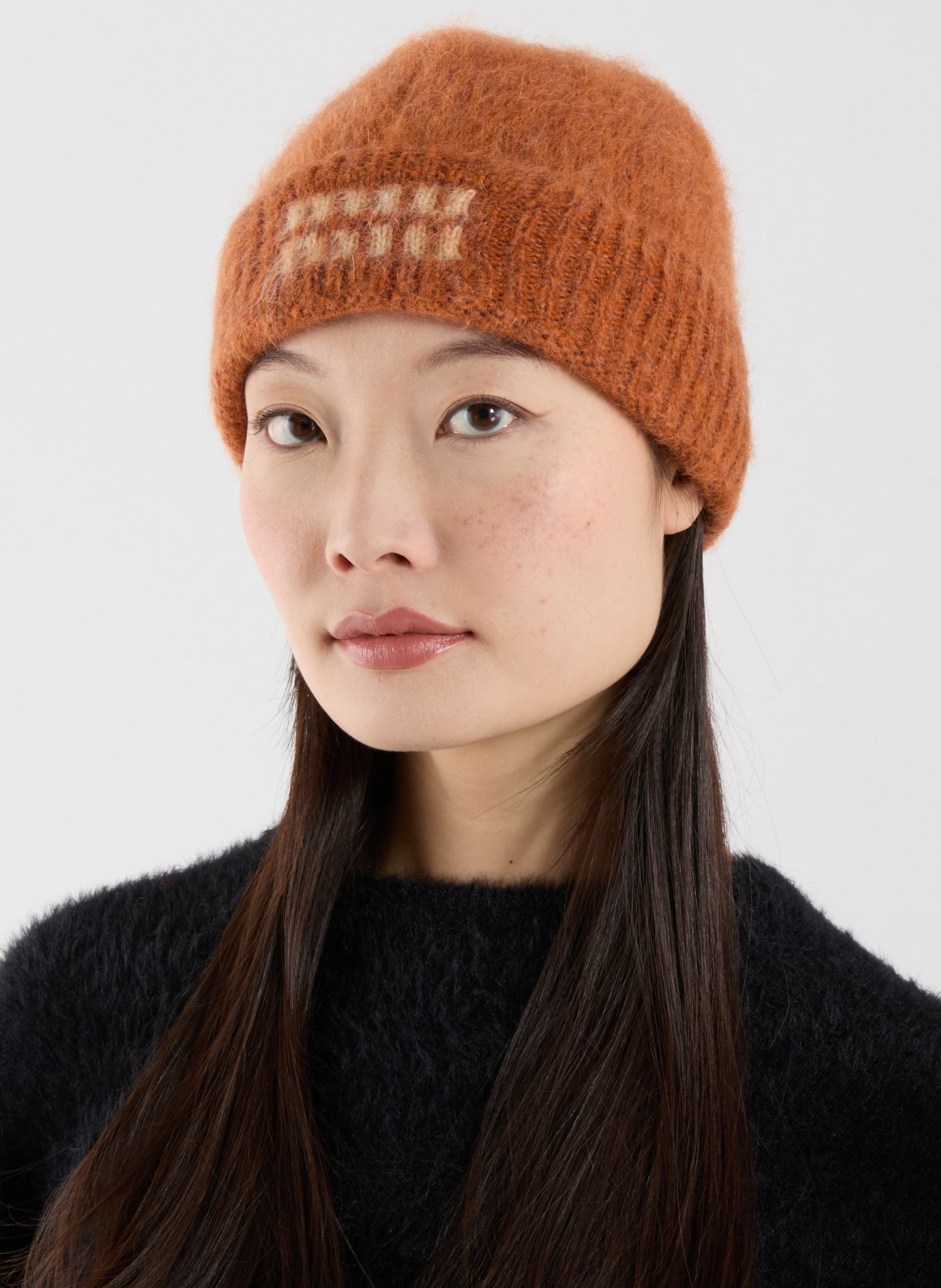Bonnet en mohair MIU MIU Marron