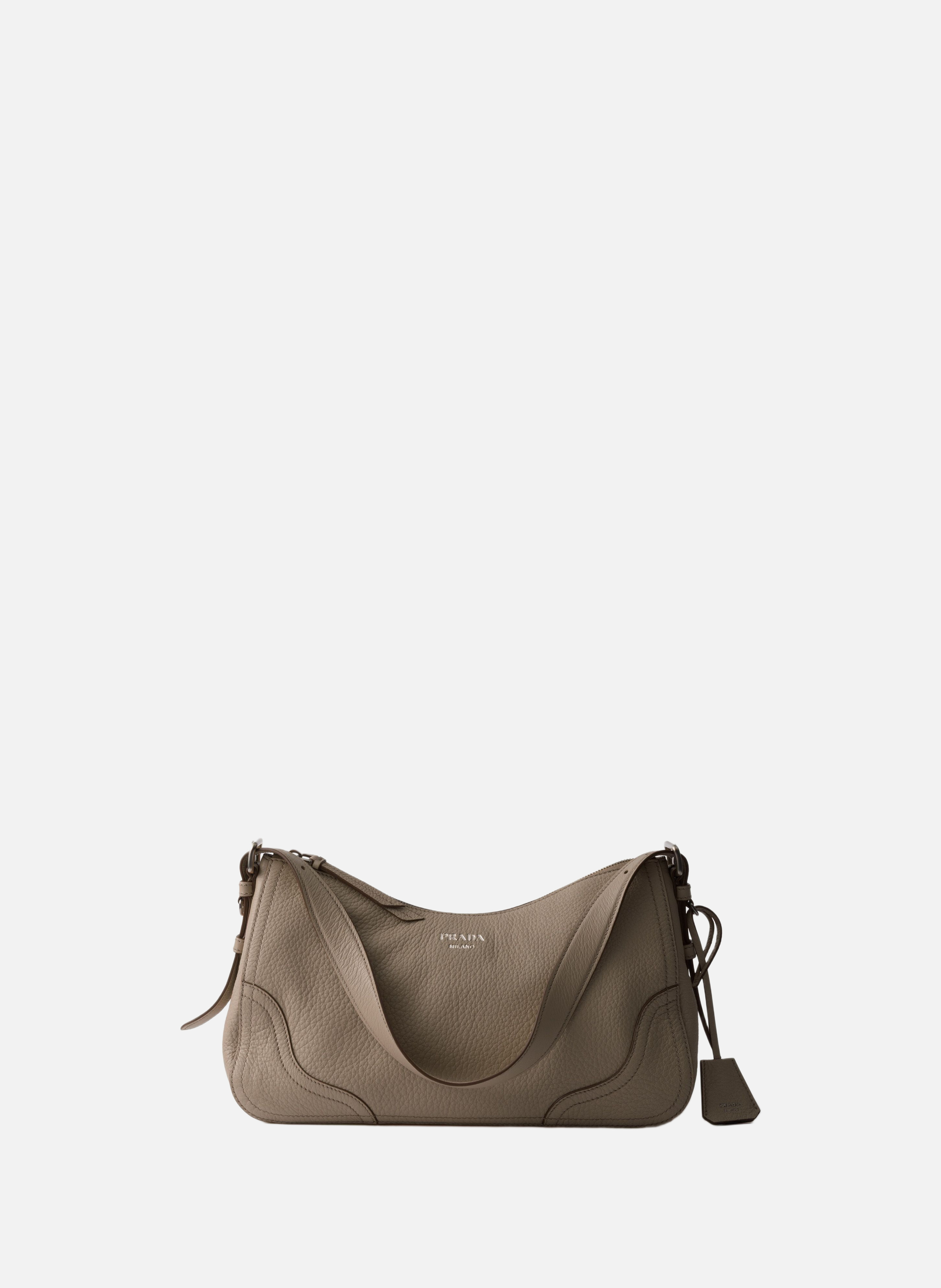 Grand sac porté épaule en cuir prada aimée PRADA Gris