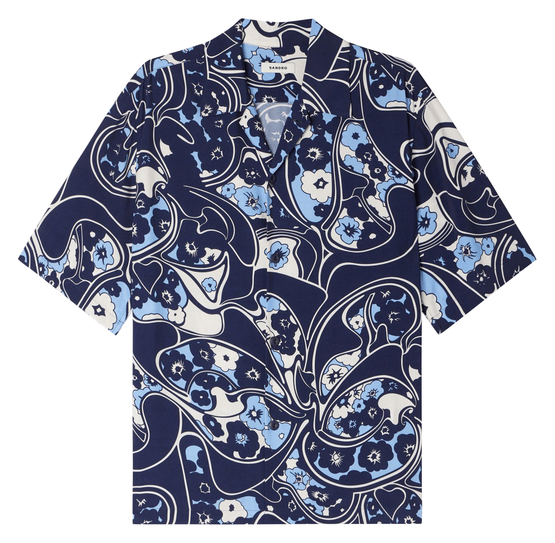Chemise à imprimé floral SANDRO Bleu