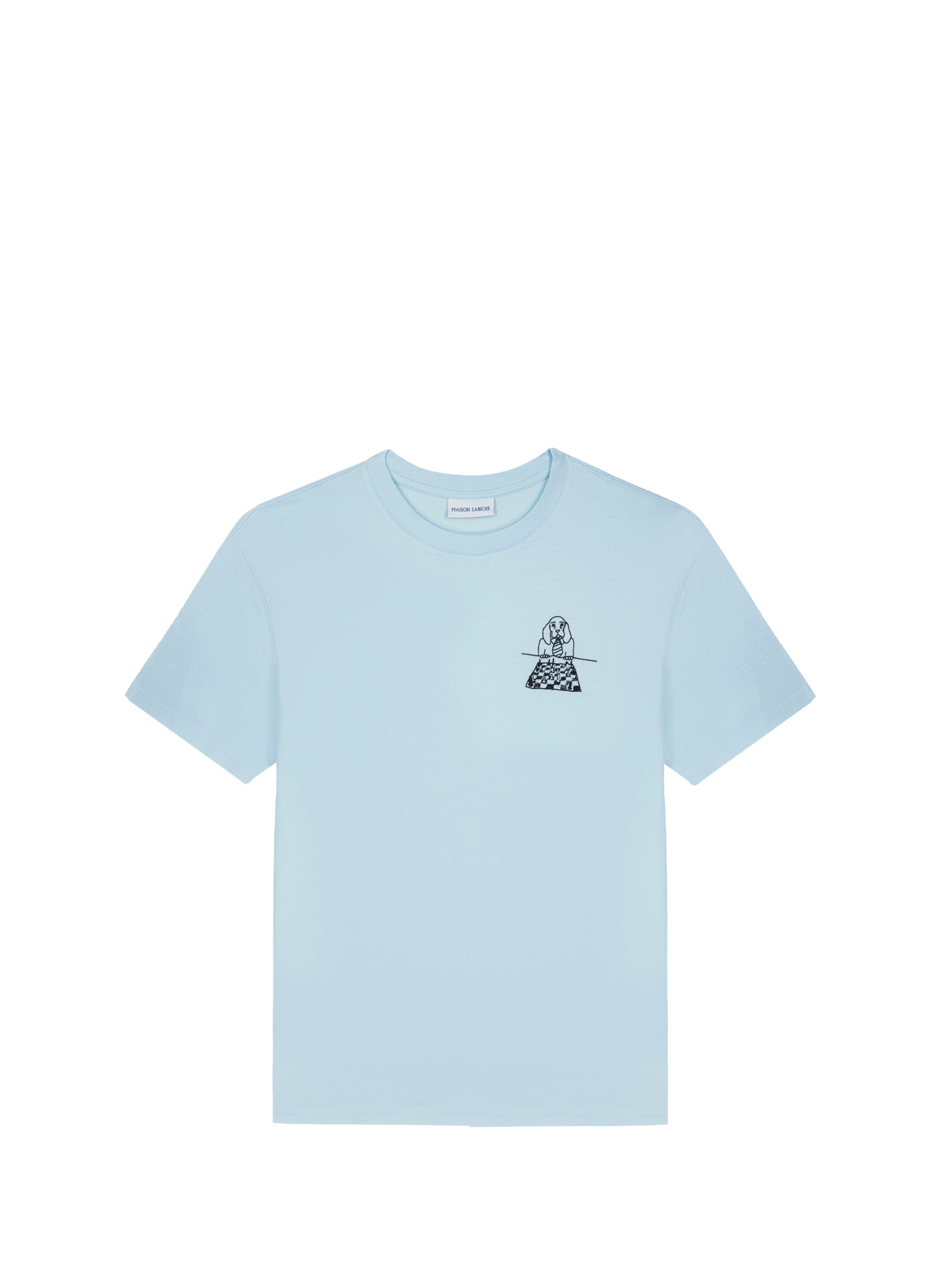 T-shirt Popincourt embroidered in organic cotton MAISON LABICHE Blue