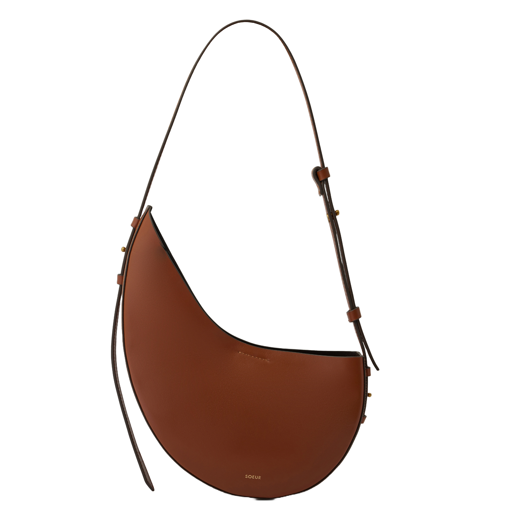 Sac porté épaule en cuir lisse wino SOEUR Beige