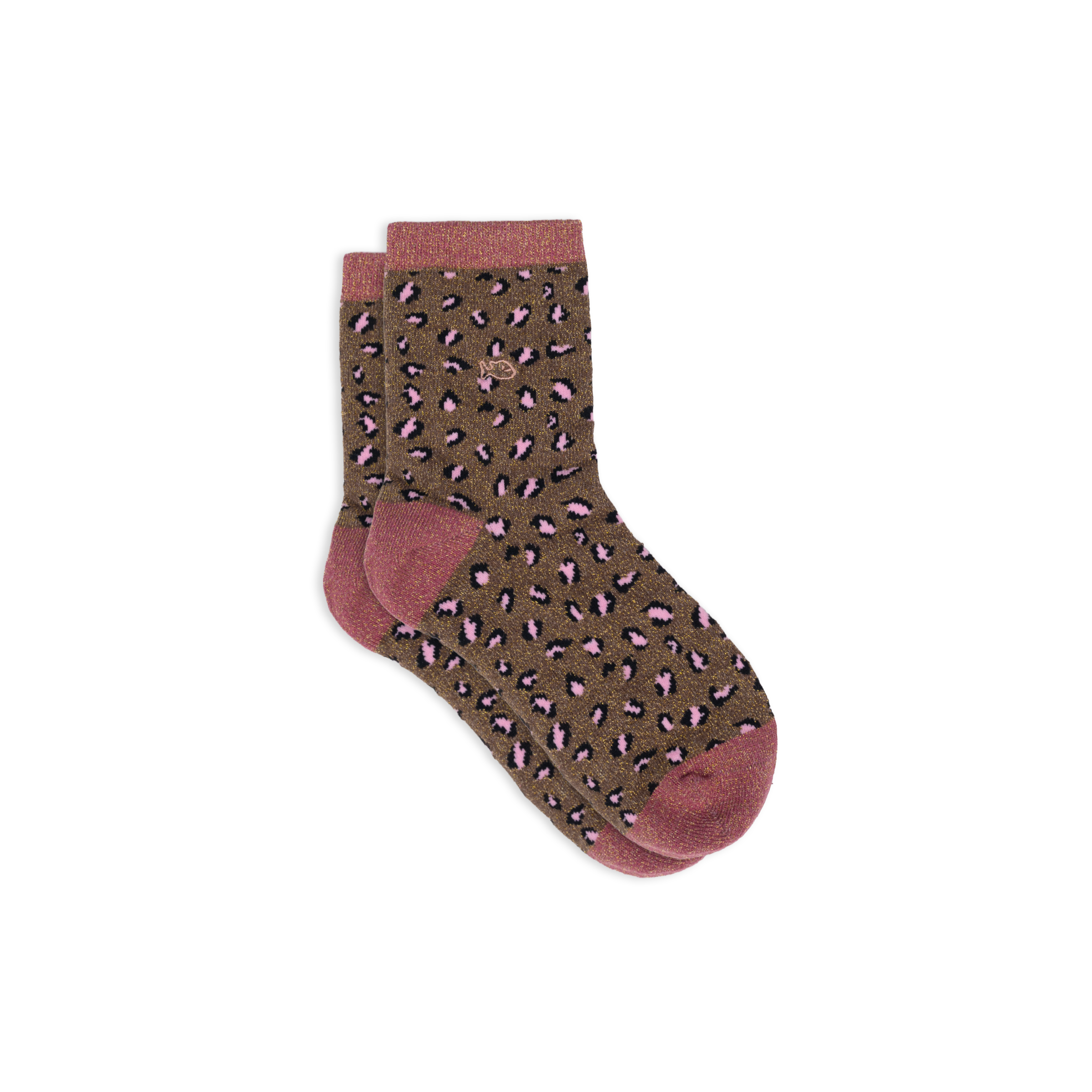 Chaussettes en coton peigné léopard BILLYBELT Marron
