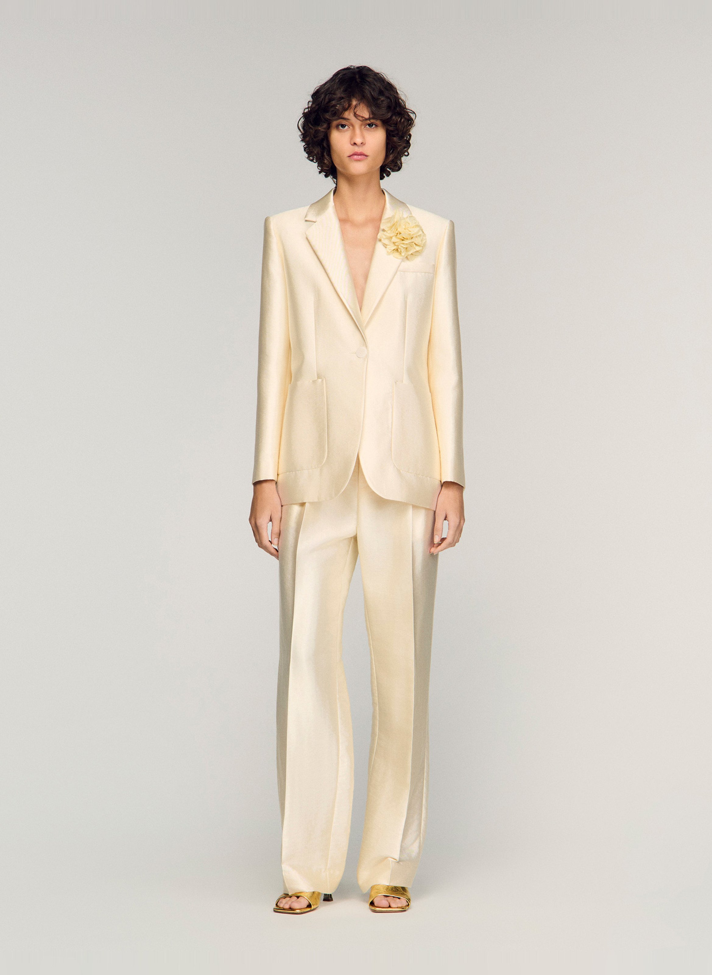 Veste de tailleur ajustée SANDRO Beige