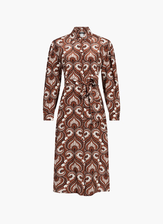 max mara silk shirt dress Max Mara | Woman - Printed cotton and silk shirt dress - Green