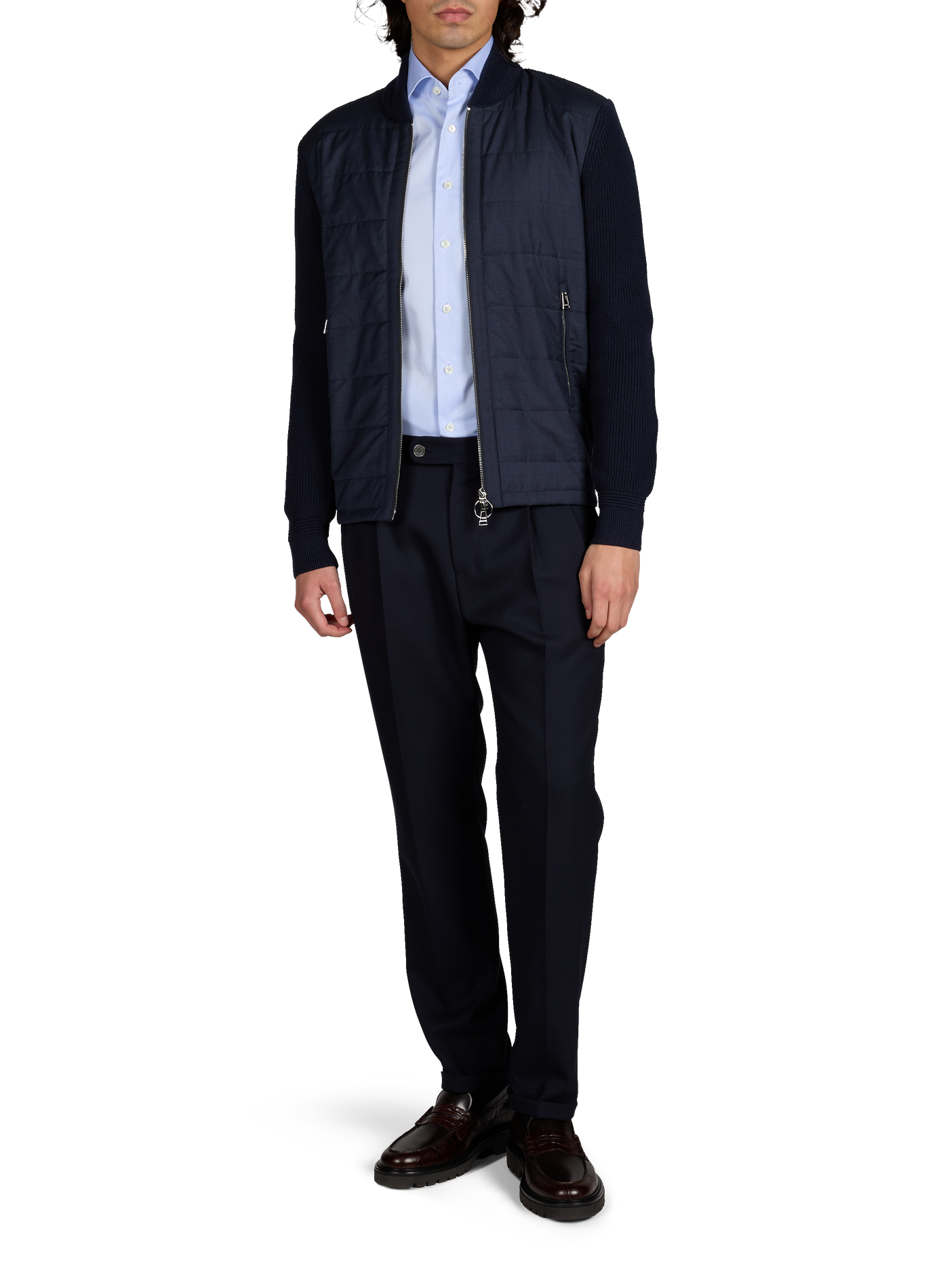 Blouson bi-matière WINDSOR Bleu