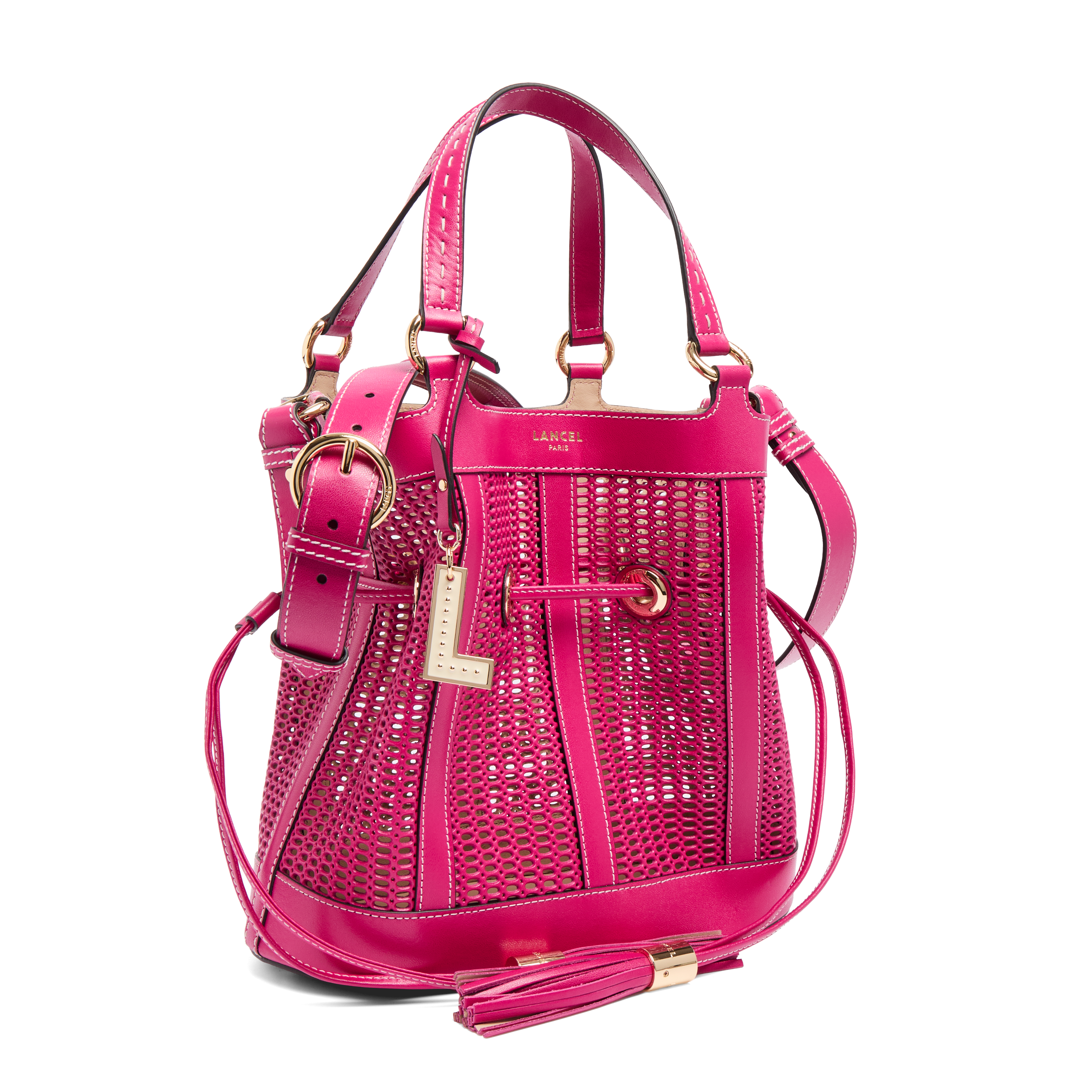 Sac seau m premier flirt de lancel en cuir LANCEL Rose