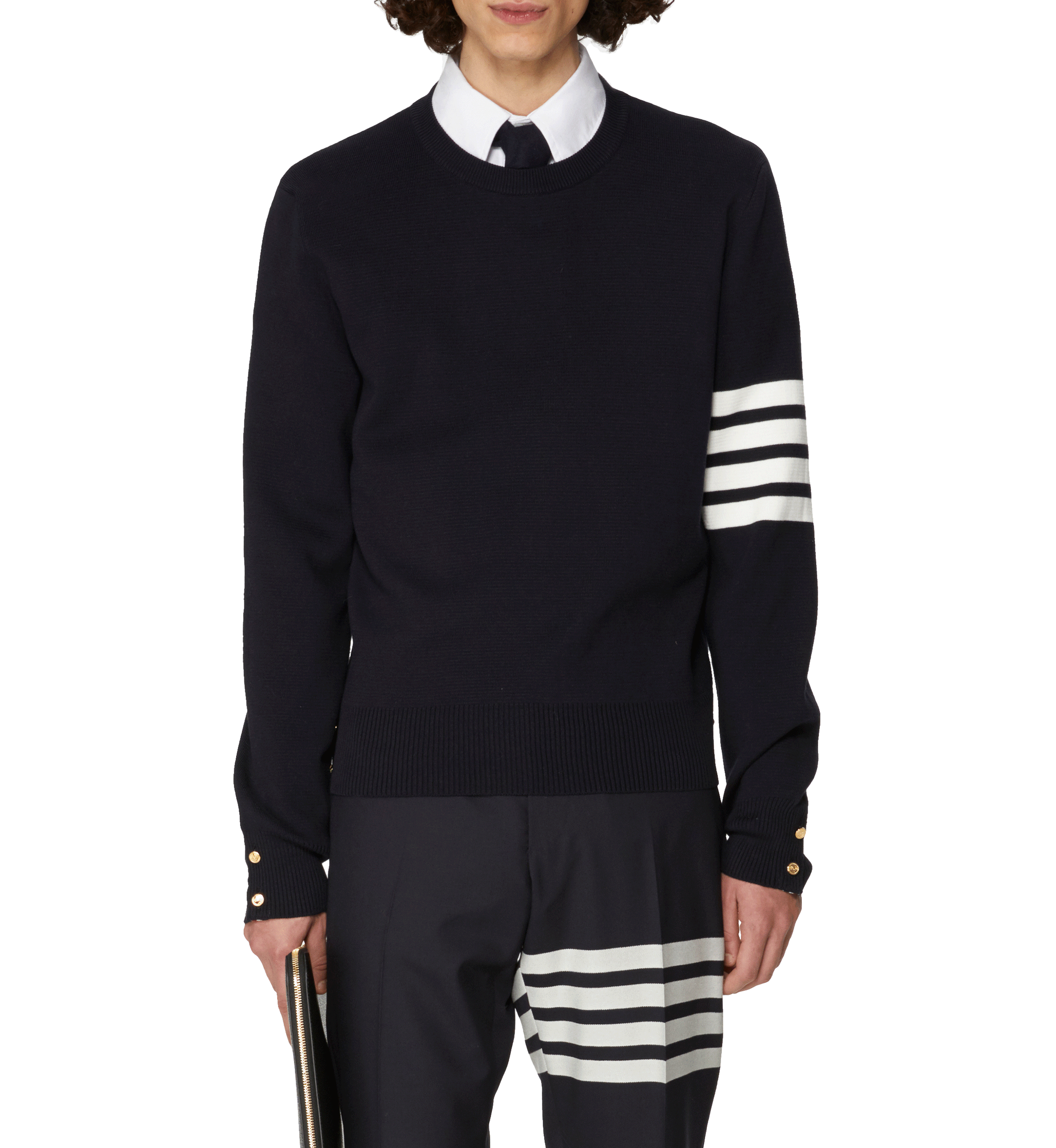 Trui Milano Stitch 4-Bar van katoen THOM BROWNE Blauw