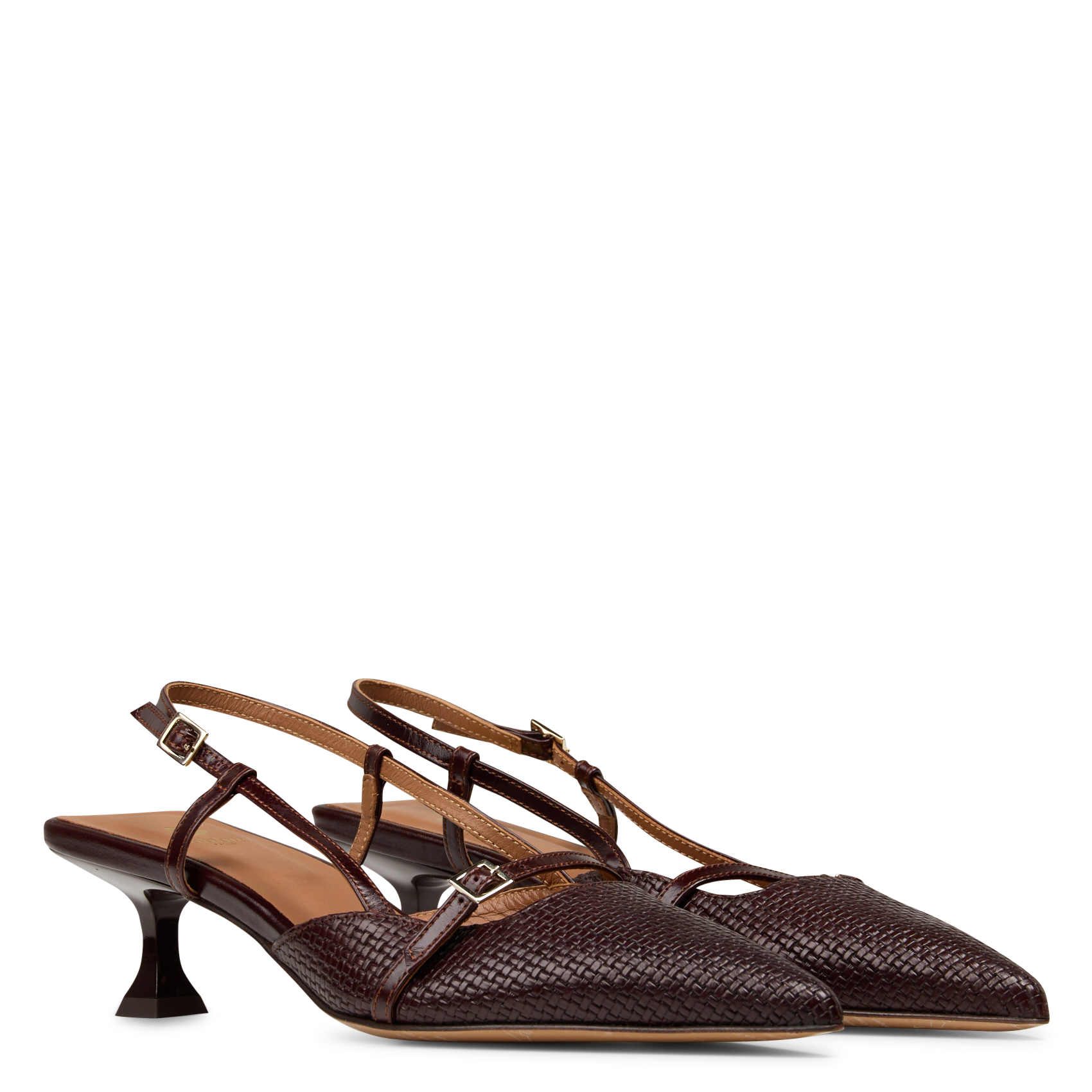 Leather slingback pumps BOBBIES Brown