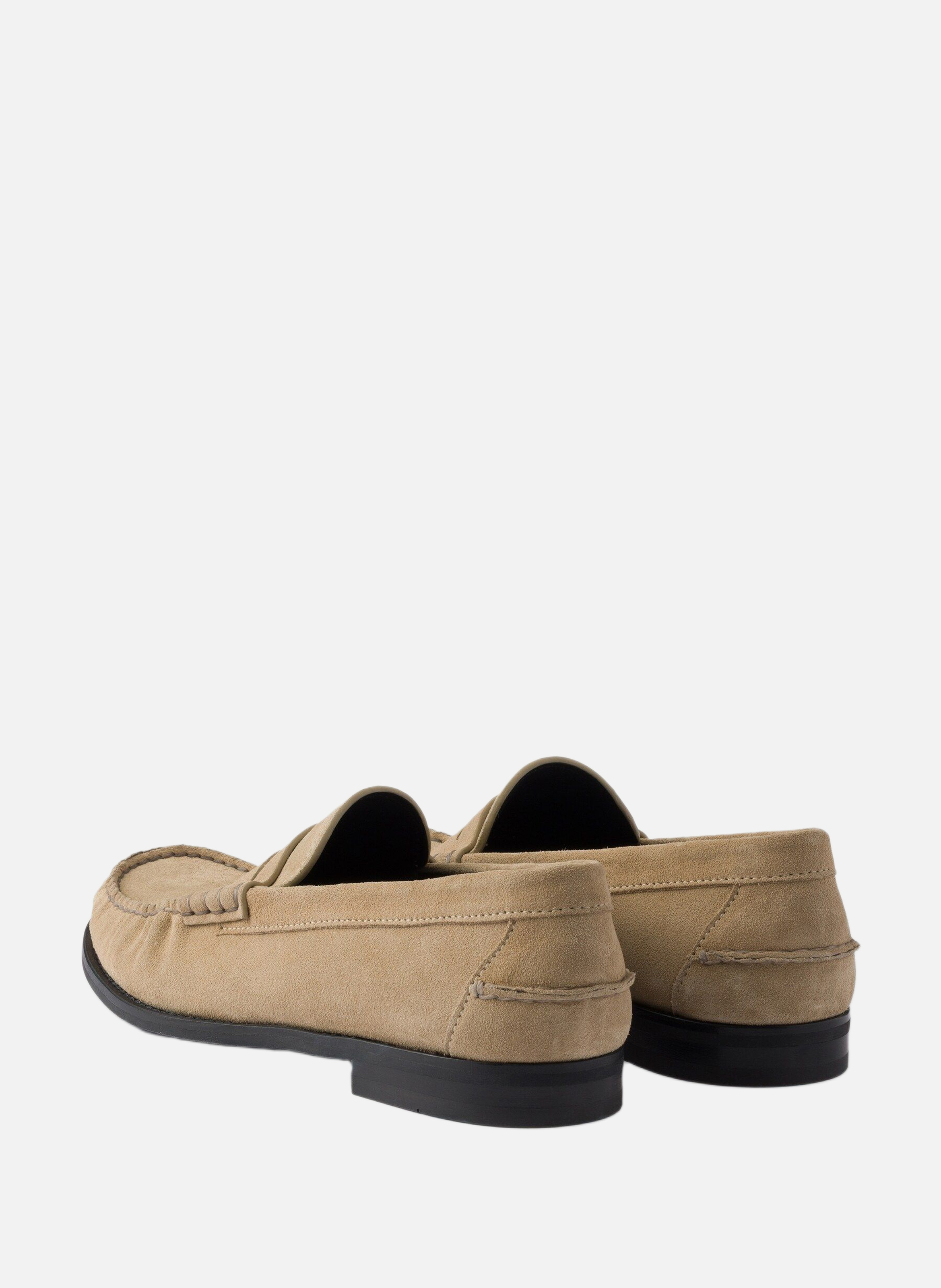 Mocassins en veau velours à l’effet vintage PRADA Beige