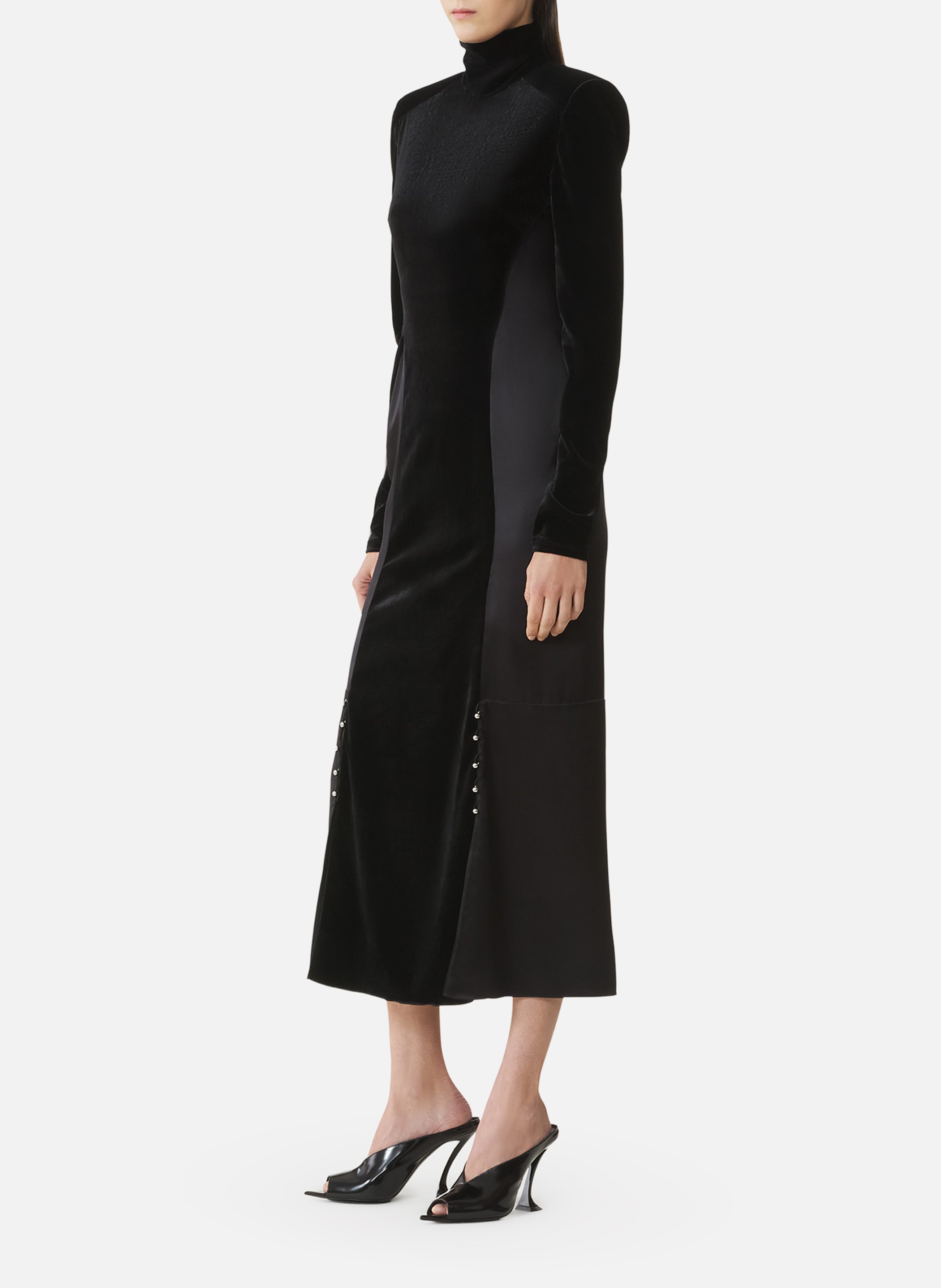 Robe midi en velours LANVIN Noir