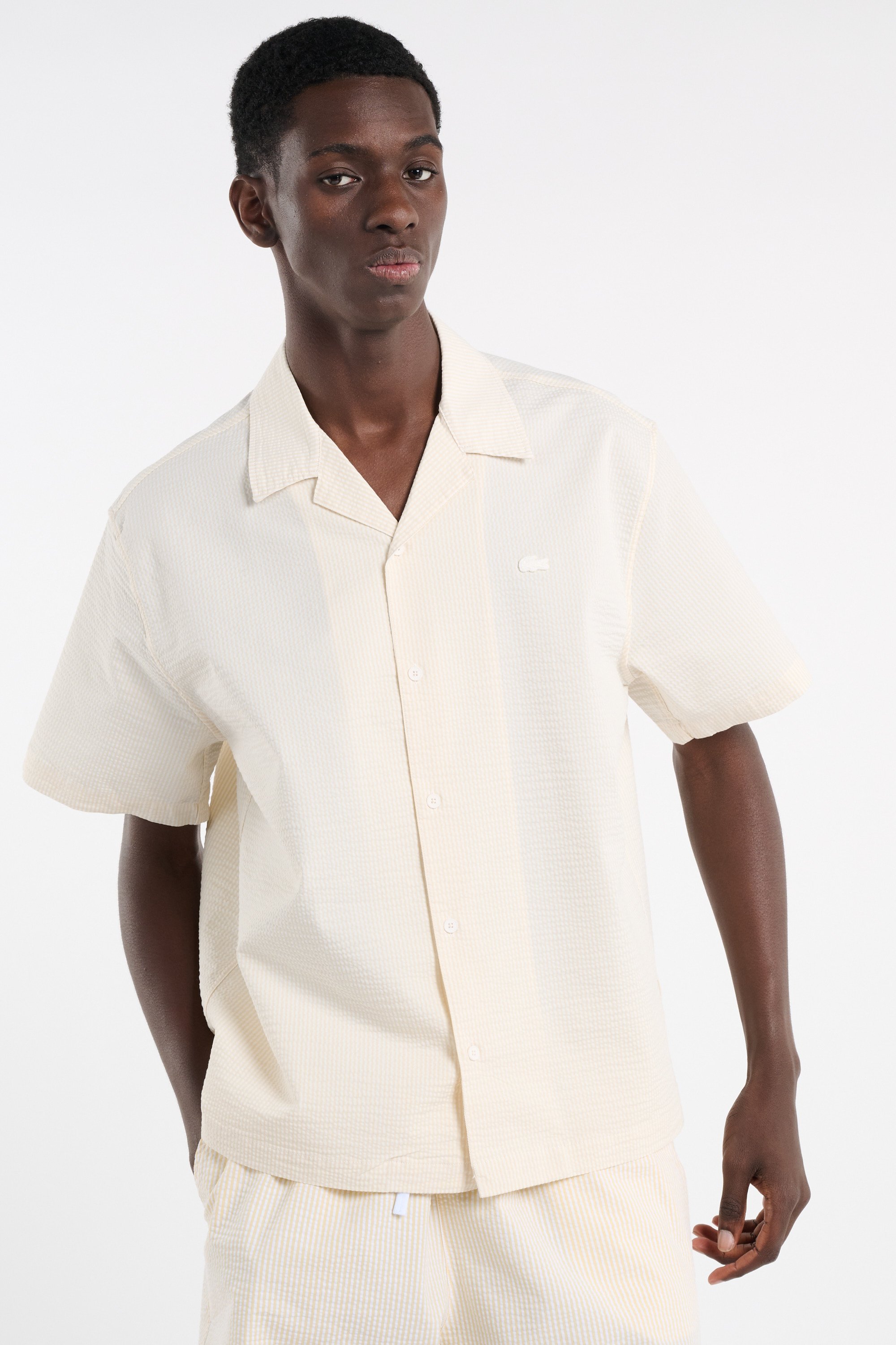 Chemise chemise casual manches co LACOSTE Beige