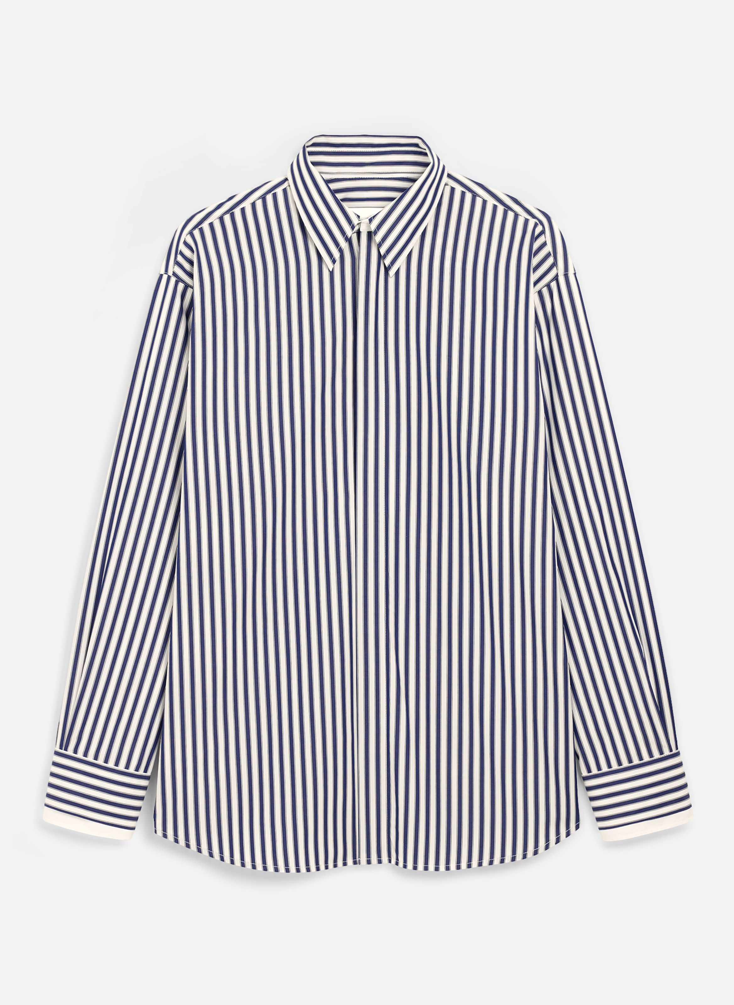Chemise large rayée unisexe en coton col amovible AMI PARIS Bleu