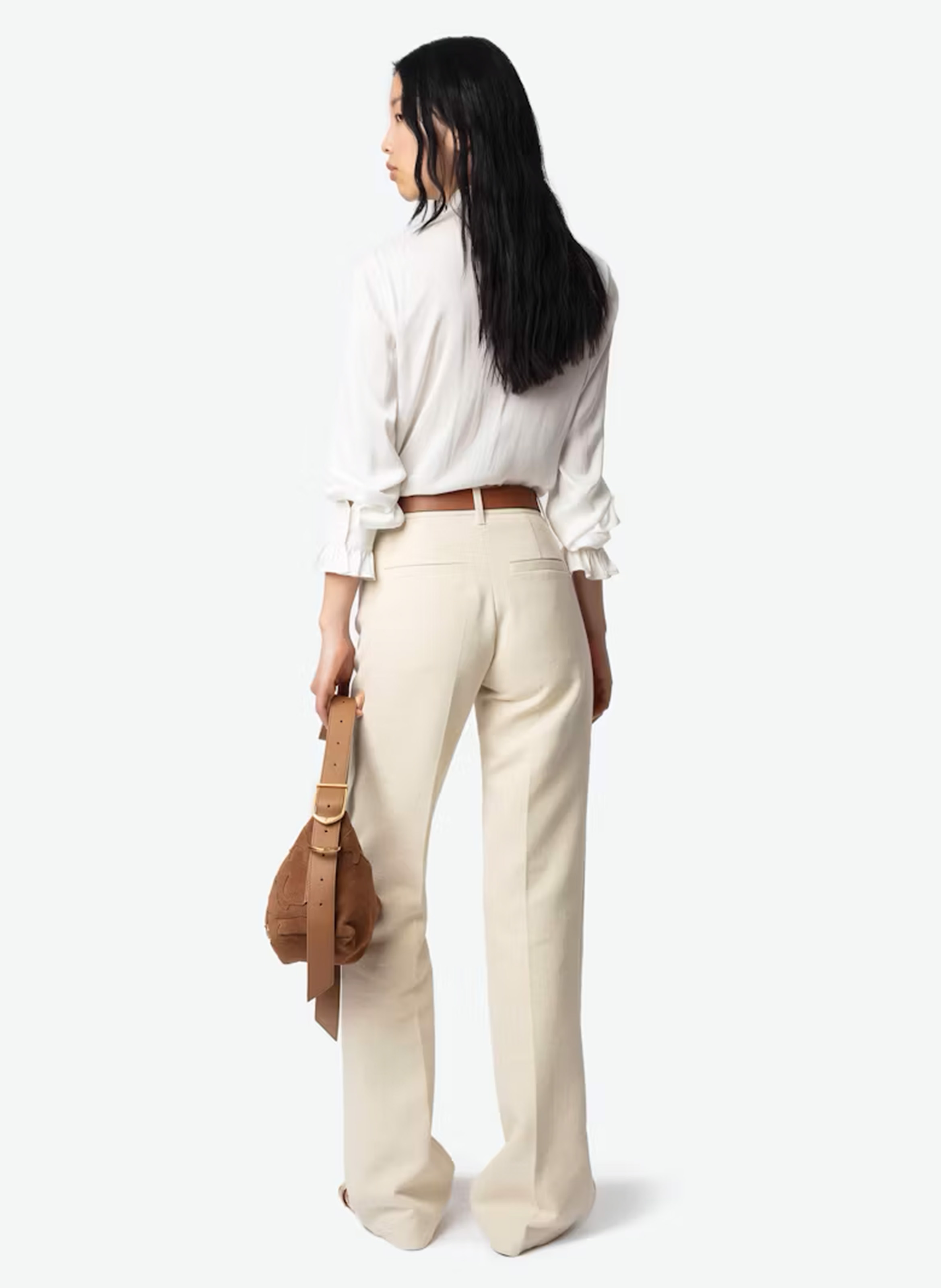 Rechte katoenen broek in pistoolkleur ZADIG&VOLTAIRE Beige