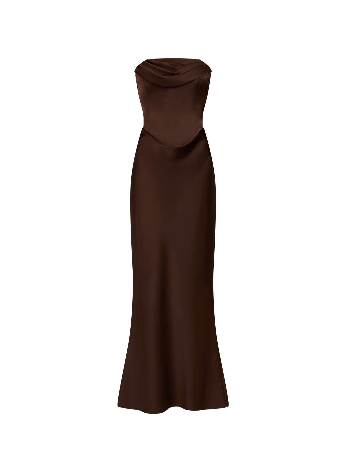 Satin Sleeveless Bodice Dress ROTATE Brown