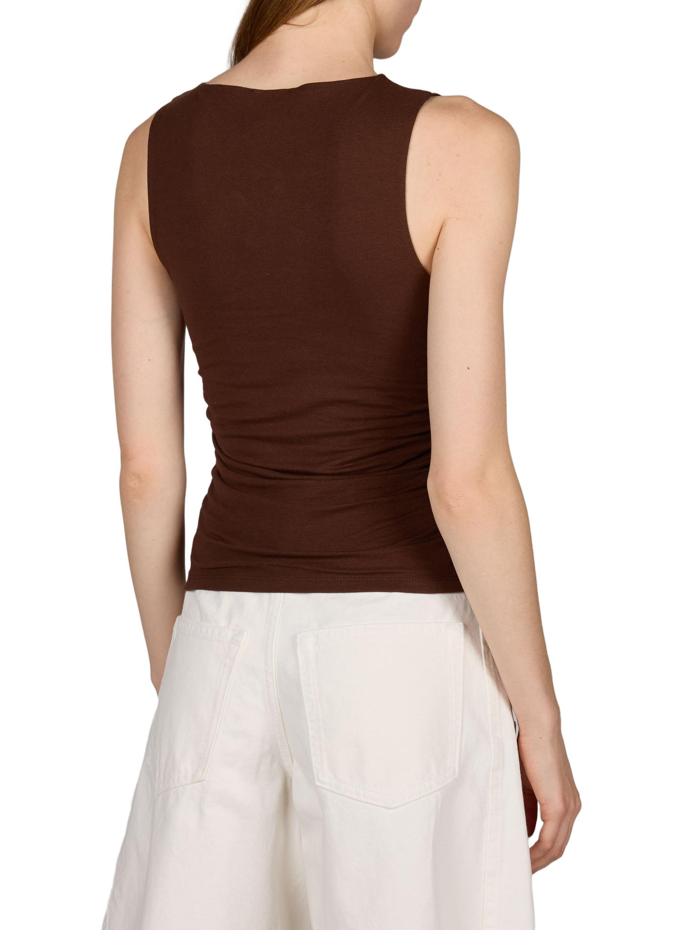 Top sans manches cintré uni  TOPSHOP Marron