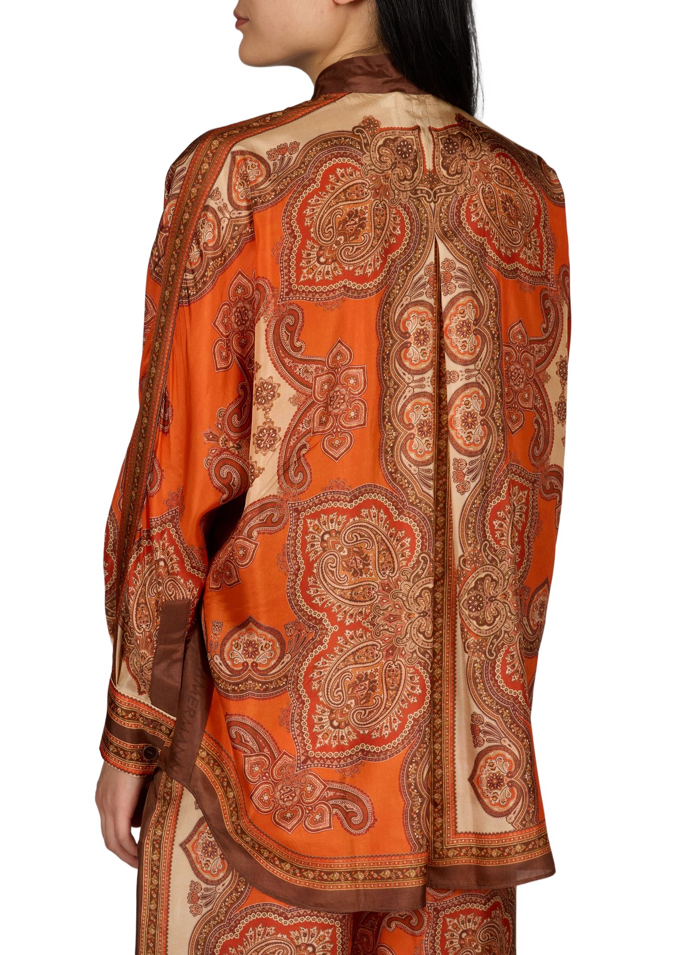 Seidenbluse Mahon mit Kaschmir-Print ZIMMERMANN Orange