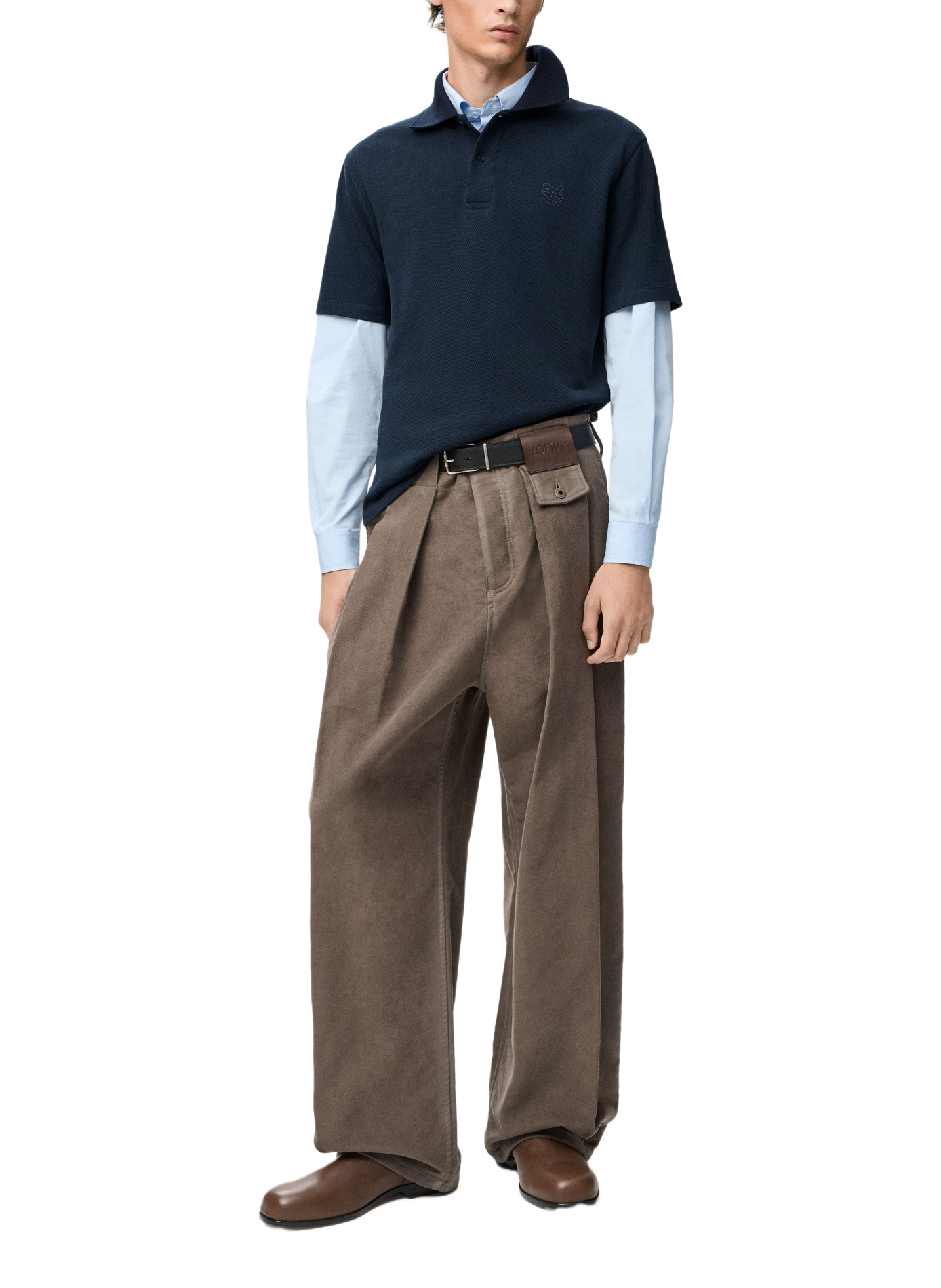 Lightweight cotton piqué polo LOEWE Blue