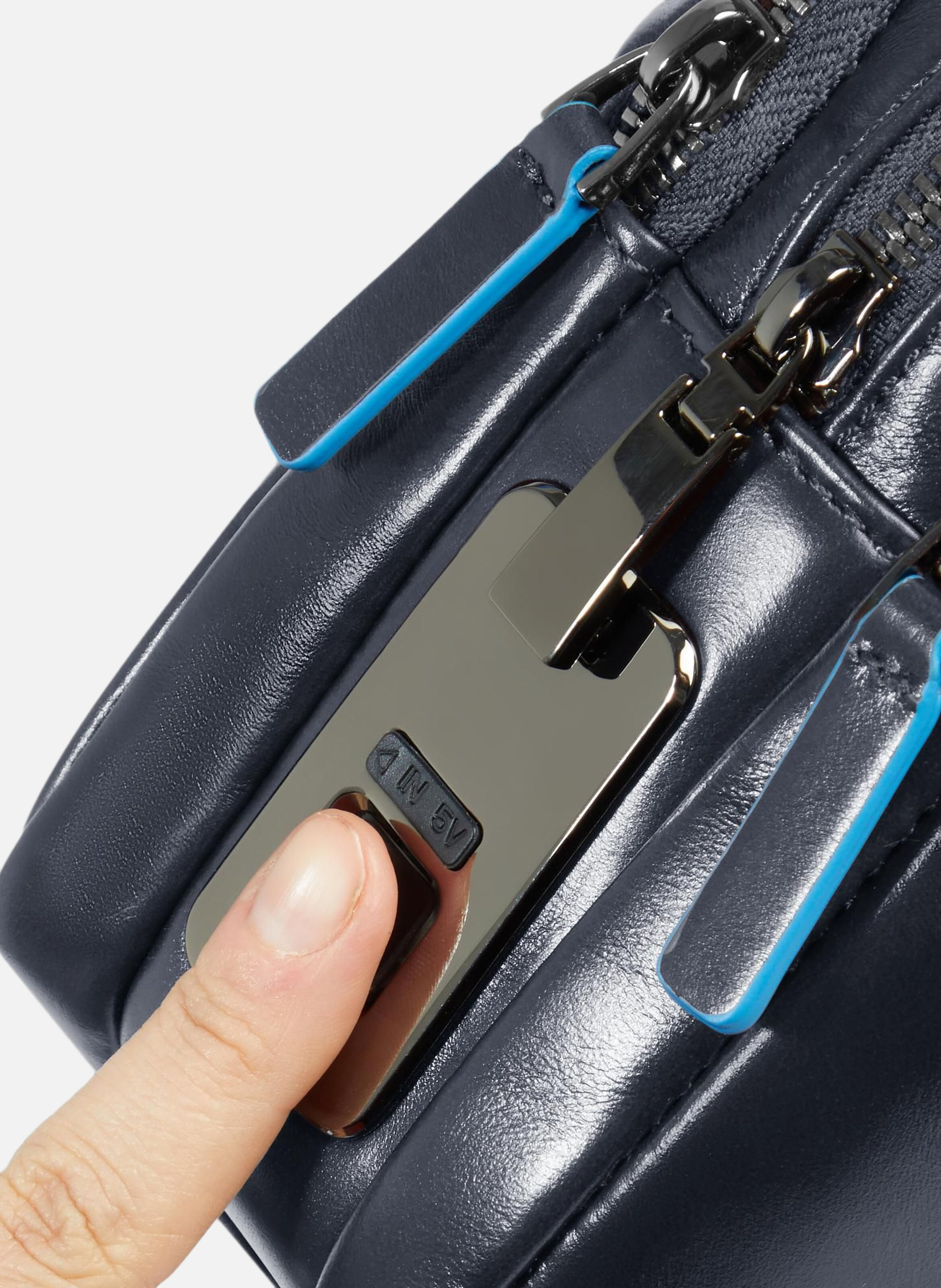 Handtas met vingerafdrukslot PIQUADRO Blauw
