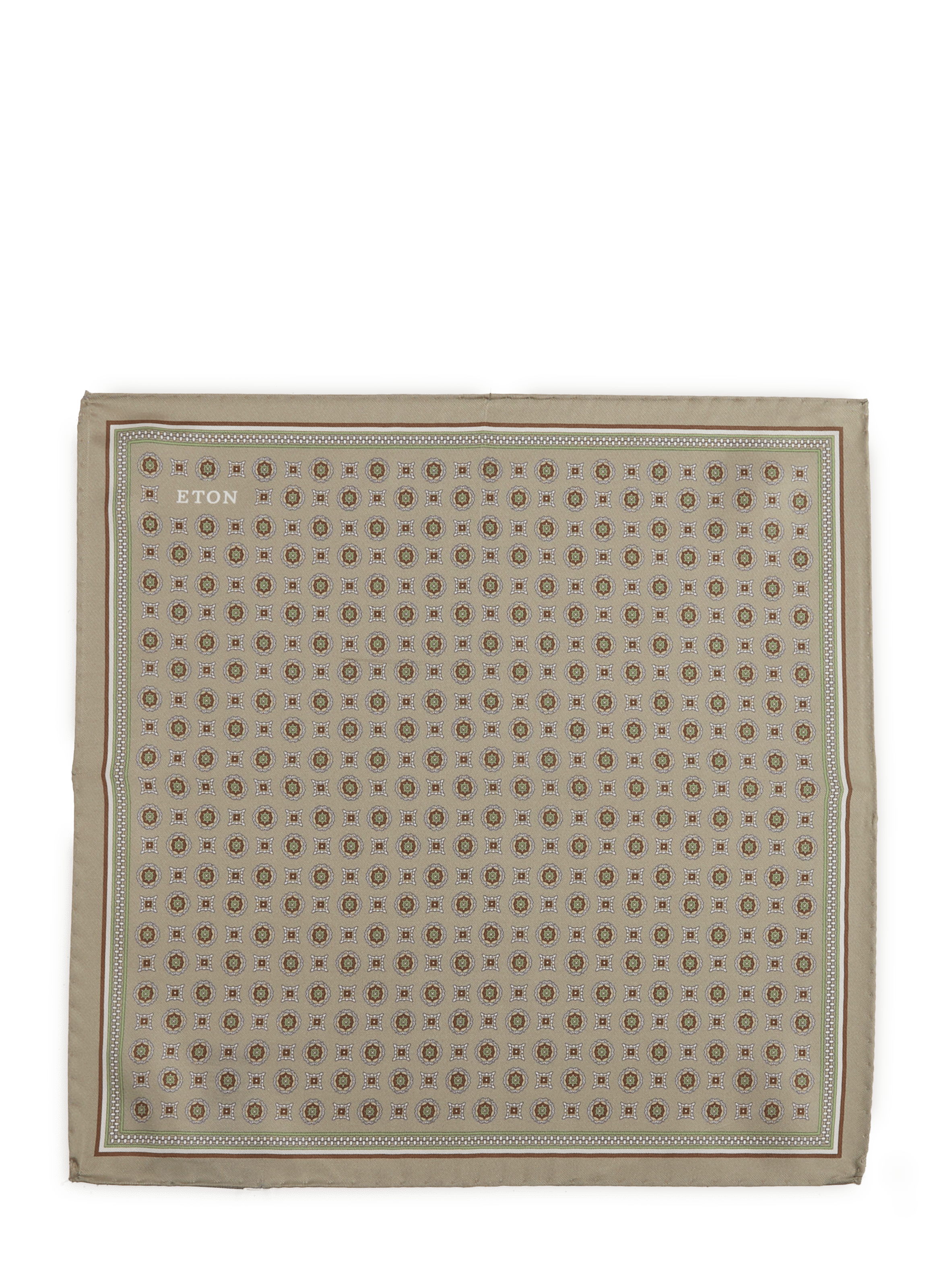 Printed silk clutch ETON Green