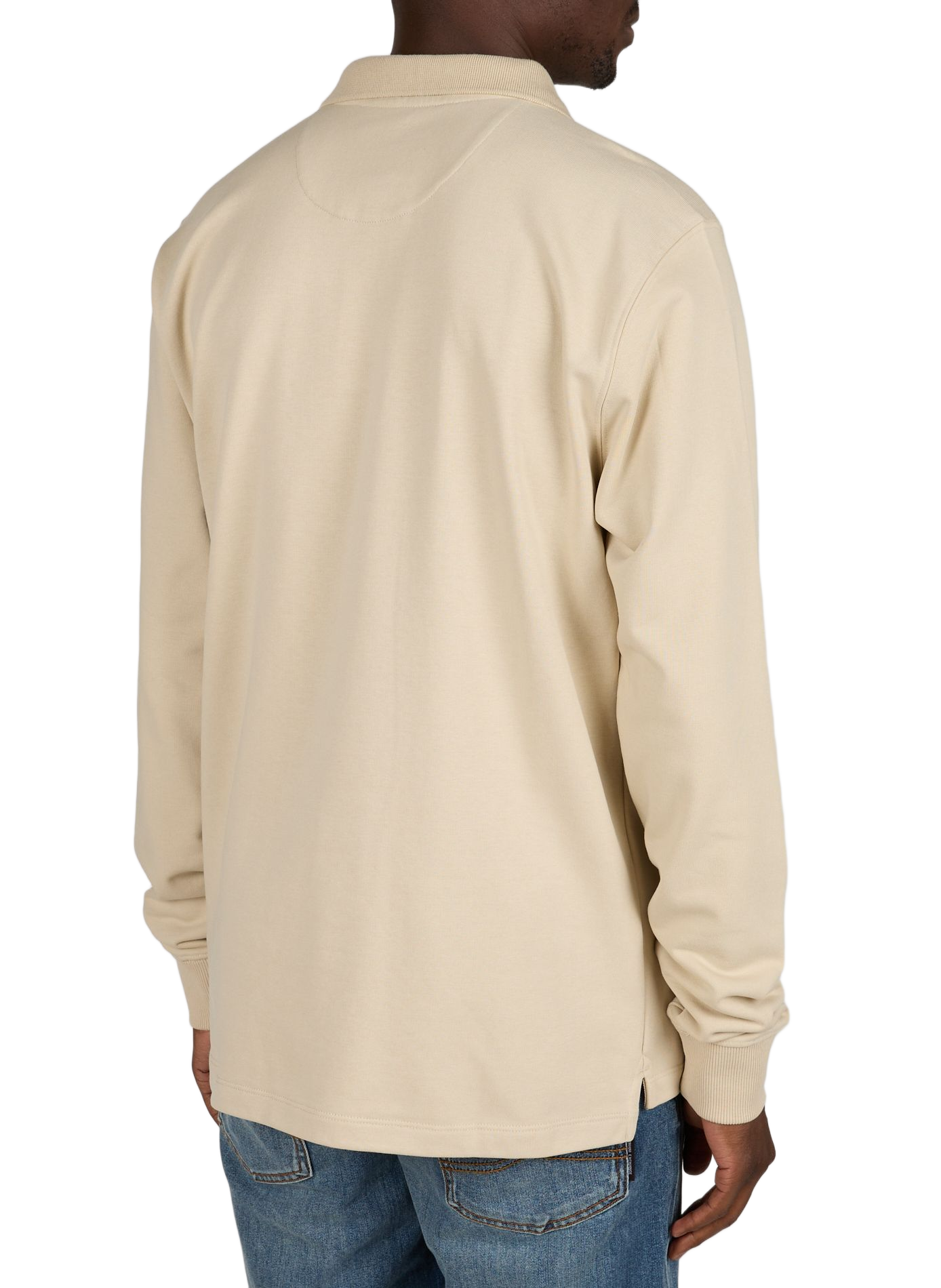 Straight cotton-blend polo shirt DIDRIKSONS Beige