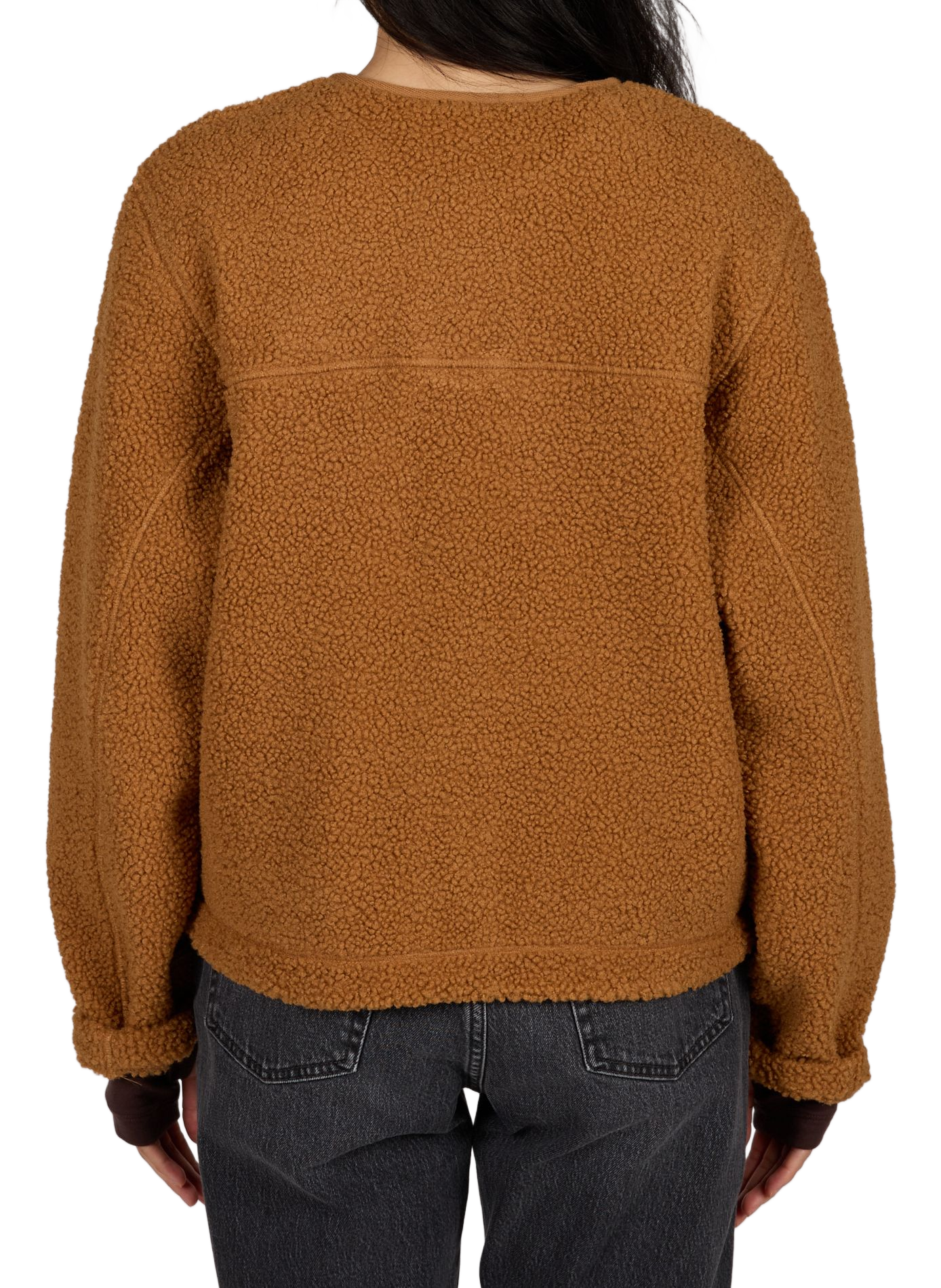 Shearling-look jacket with round collar COLUMBIA Brown