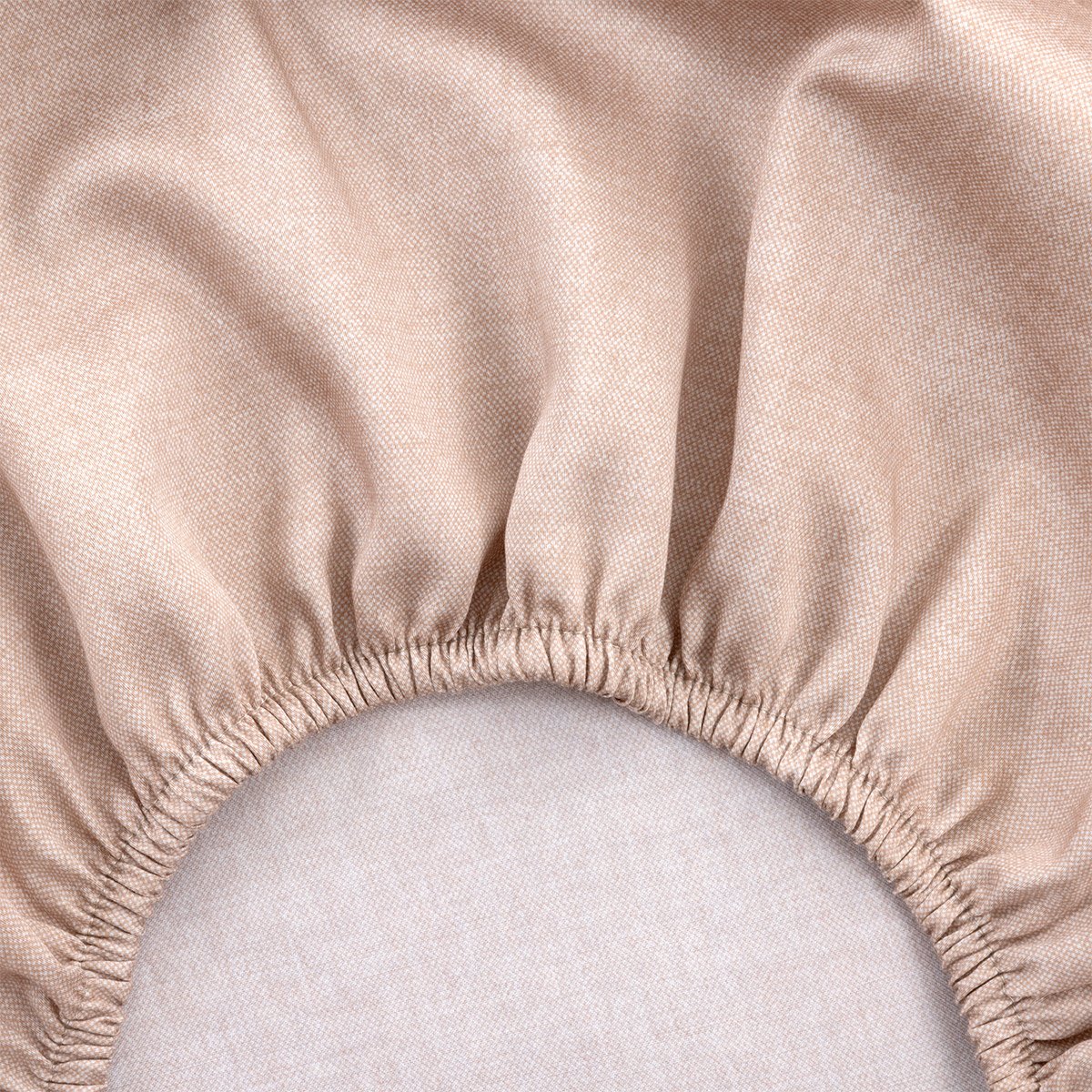 Drap housse en satin de coton, wild millet BOSS HOME Marron