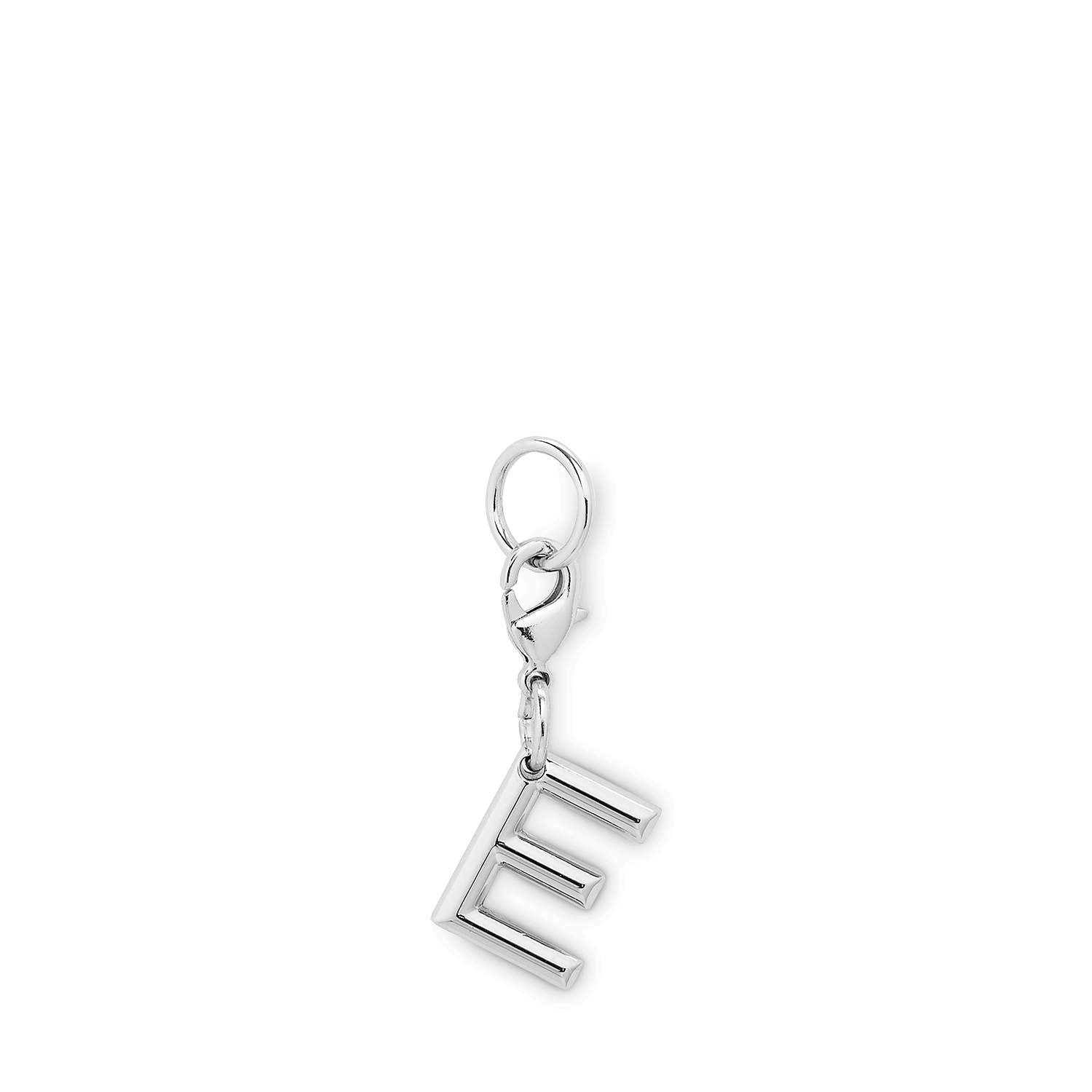 Officiële zilverkleurige metalen Lancel-bedel - letter E. LANCEL Zilver