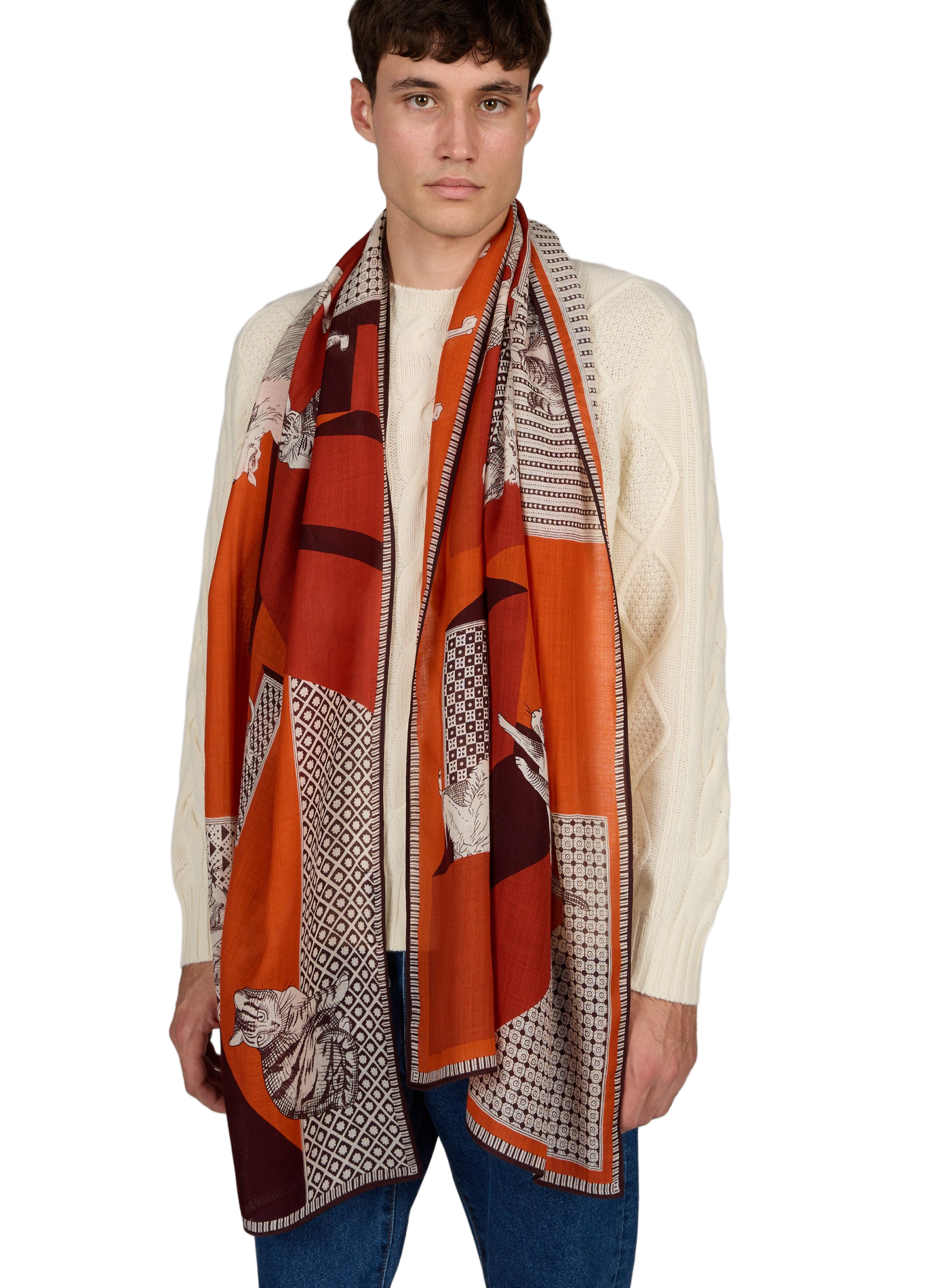 Bedrucktes Wolltuch INOUI EDITIONS Rot