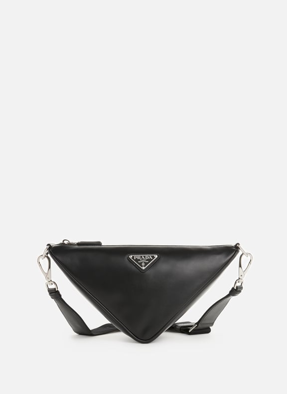 Sac triangle en cuir Noir