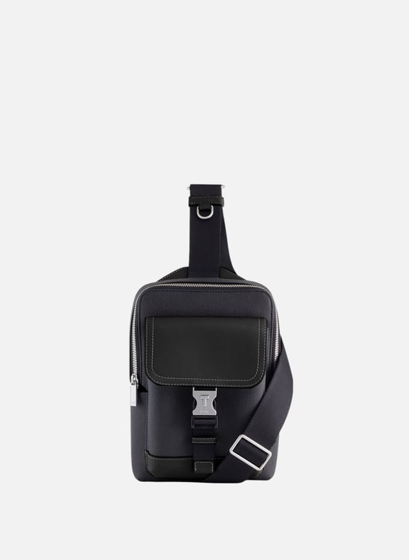 Sacoche sling maurice en toile enduite Noir by LE TANNEUR LE TANNEUR Sacoche sling maurice en toile enduite Noir