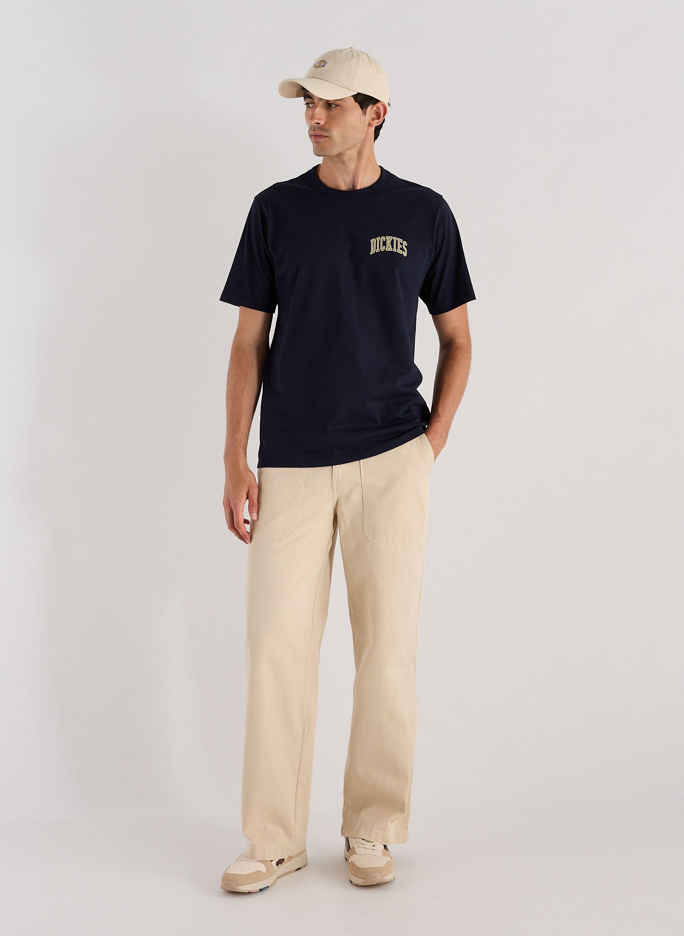 Straight cotton jeans DICKIES Beige