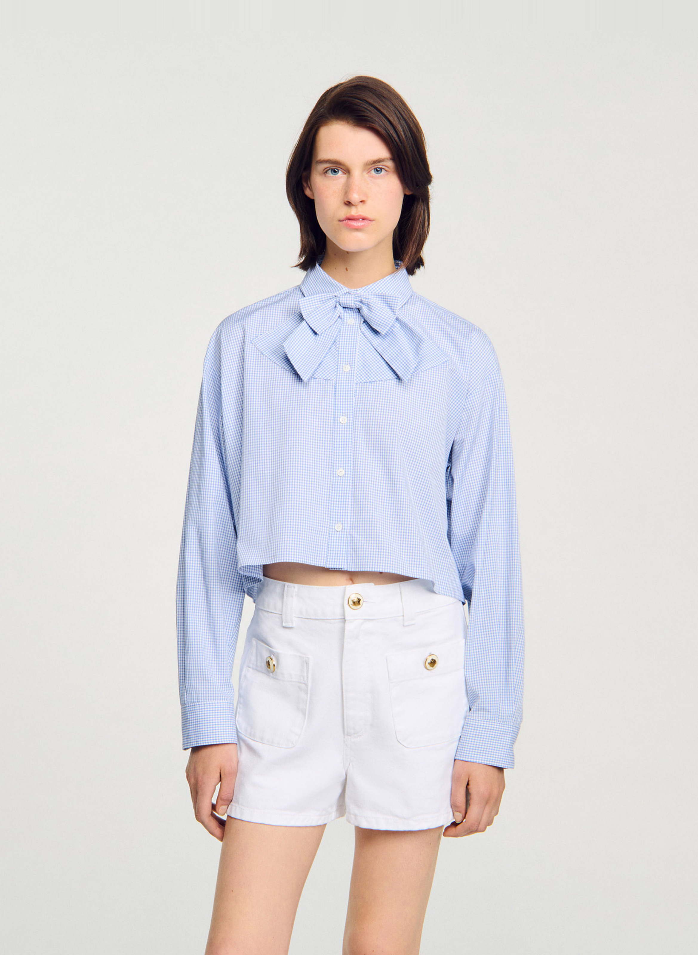 Chemise col classique en coton SANDRO Bleu