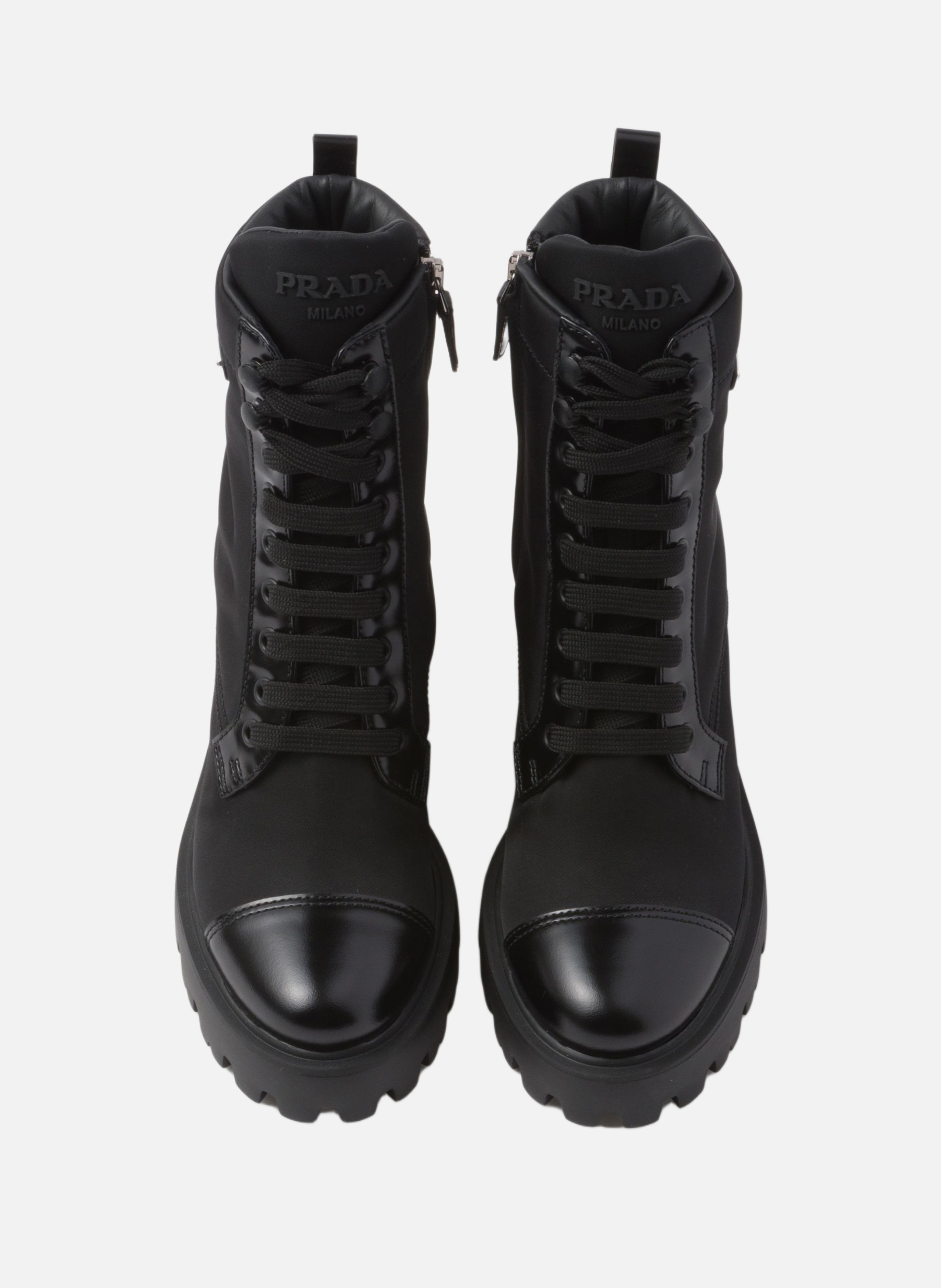 Bottines en re-nylon et cuir PRADA Noir