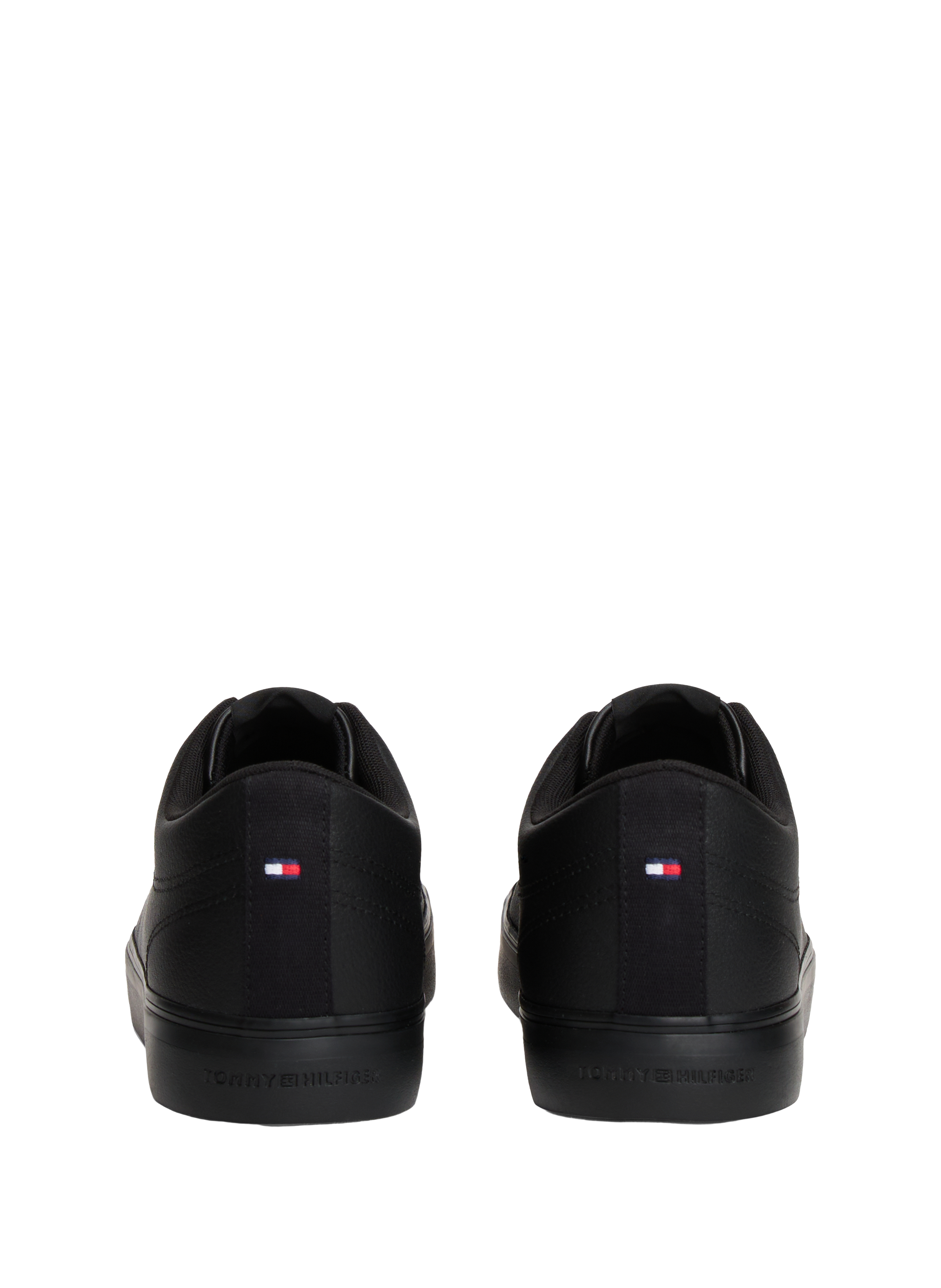 Mixed leather sneakers TOMMY HILFIGER Black