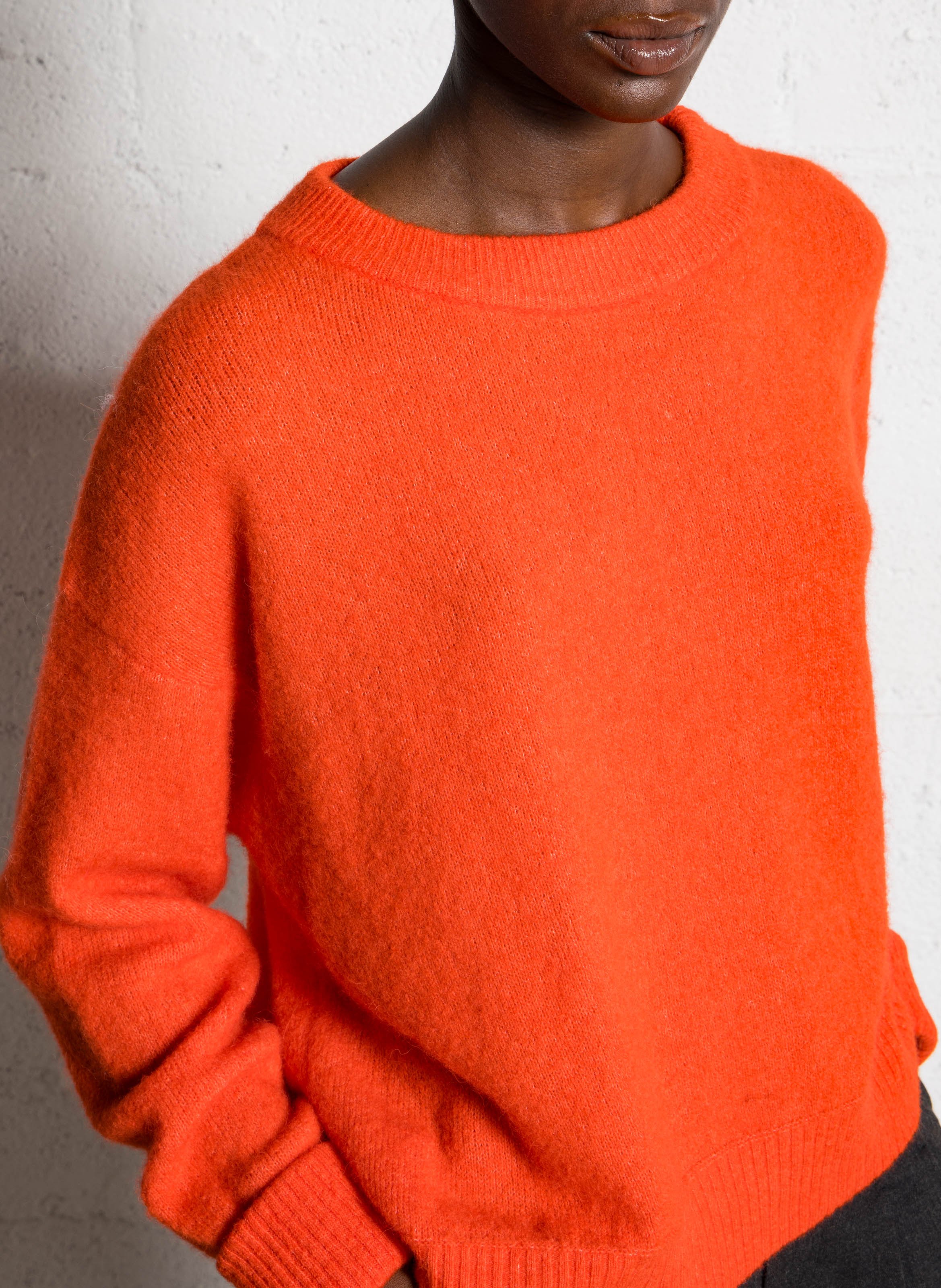 Pull ample col rond en laine mélangée vitow AMERICAN VINTAGE Rouge